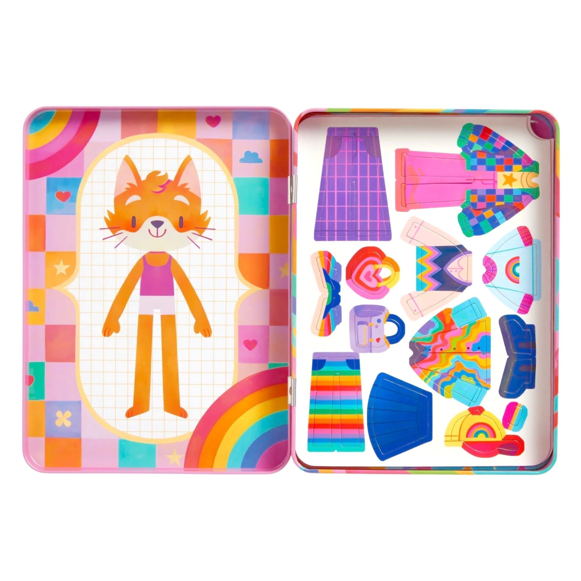 Rainbow Fashion Magnetic Dress - Up Set features - bubblegum market