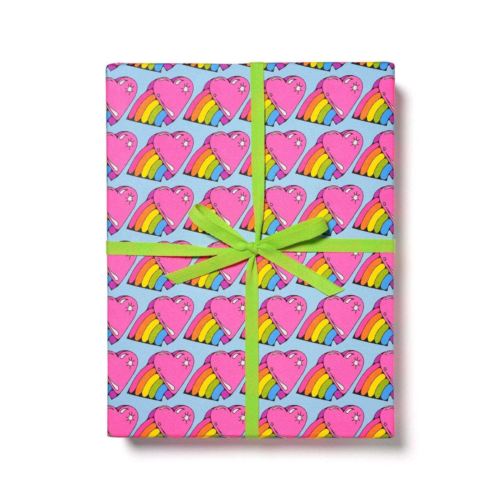 Rainbow Hearts Gift Wrap Sheets (Roll of 3) - bubblegum market