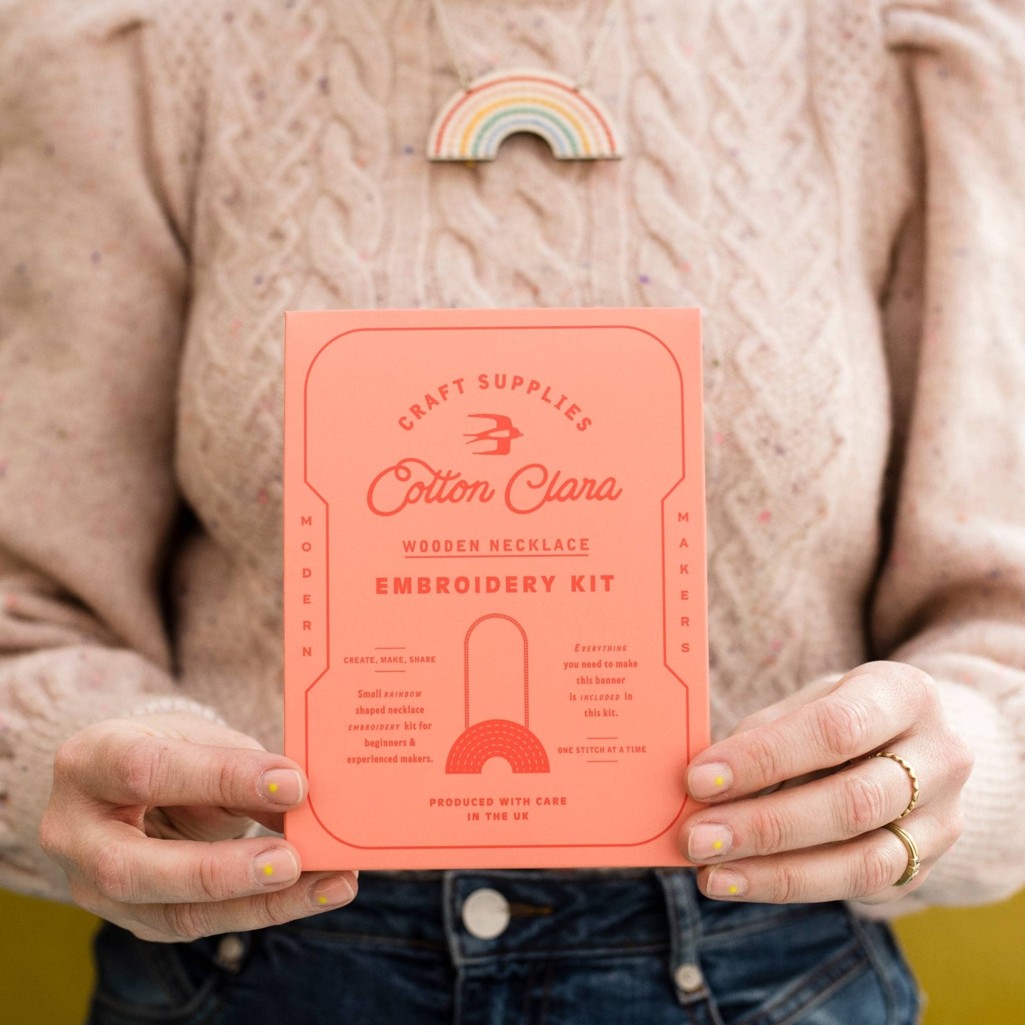 Rainbow Necklace Embroidery Board Kit - bubblegum market