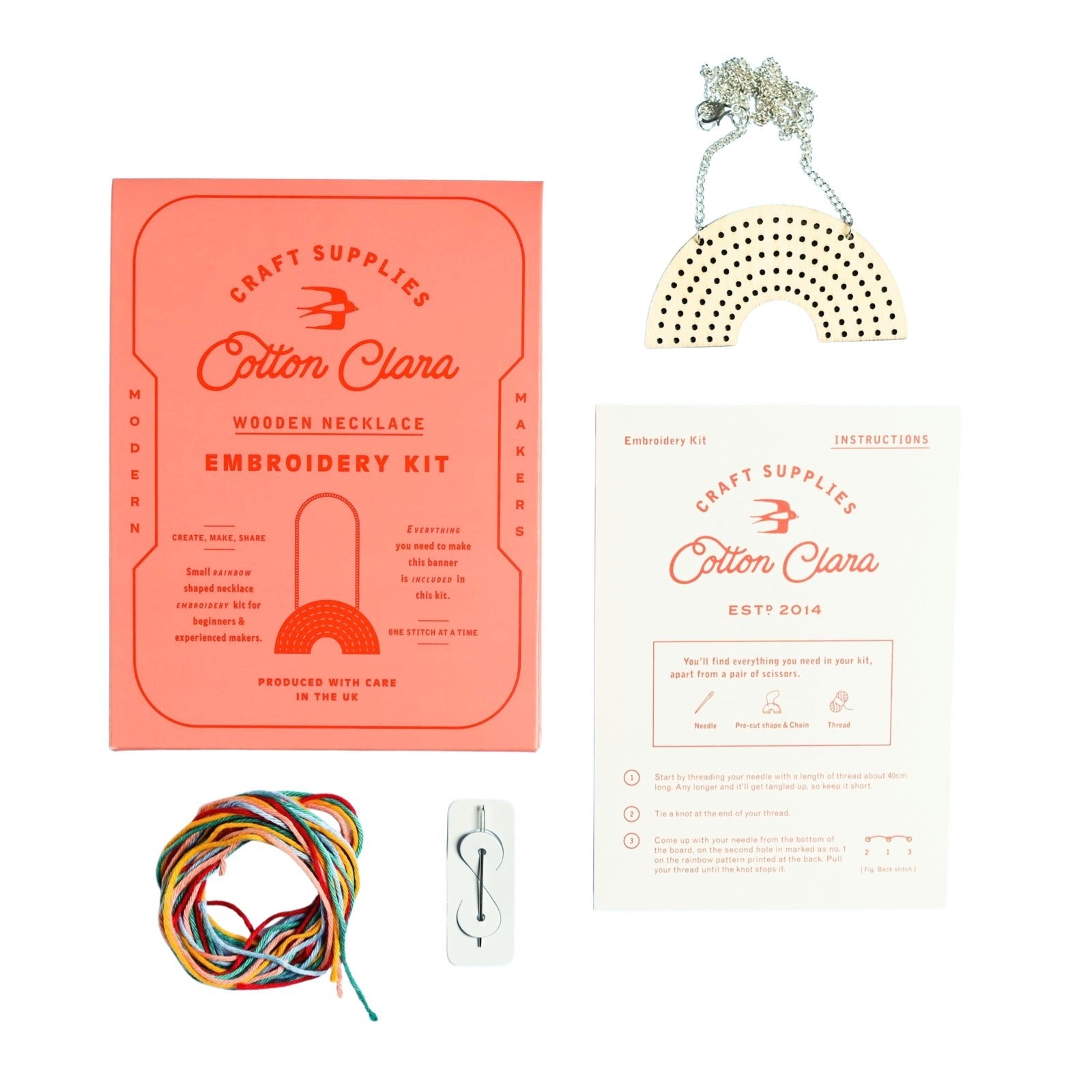 Rainbow Necklace Embroidery Board Kit - bubblegum market