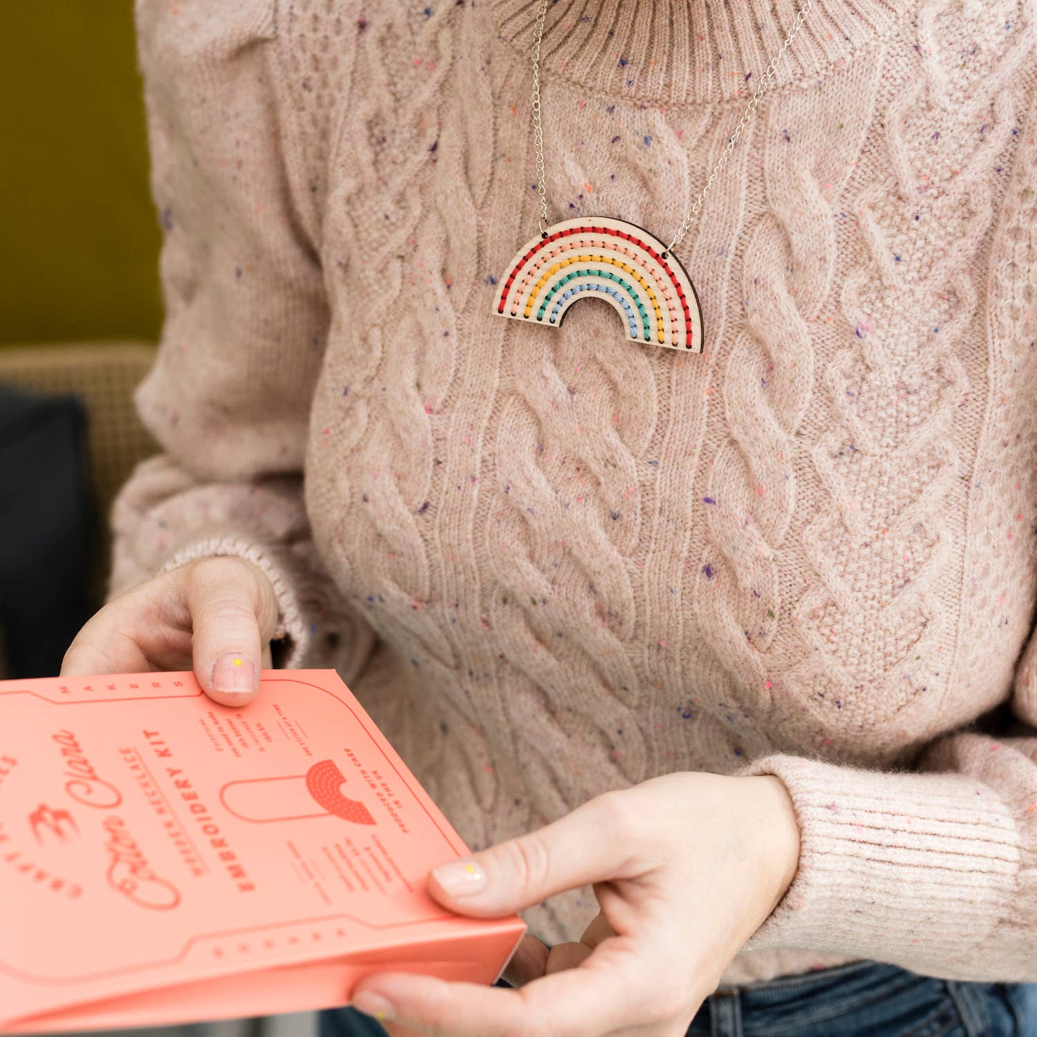 Rainbow Necklace Embroidery Board Kit - bubblegum market