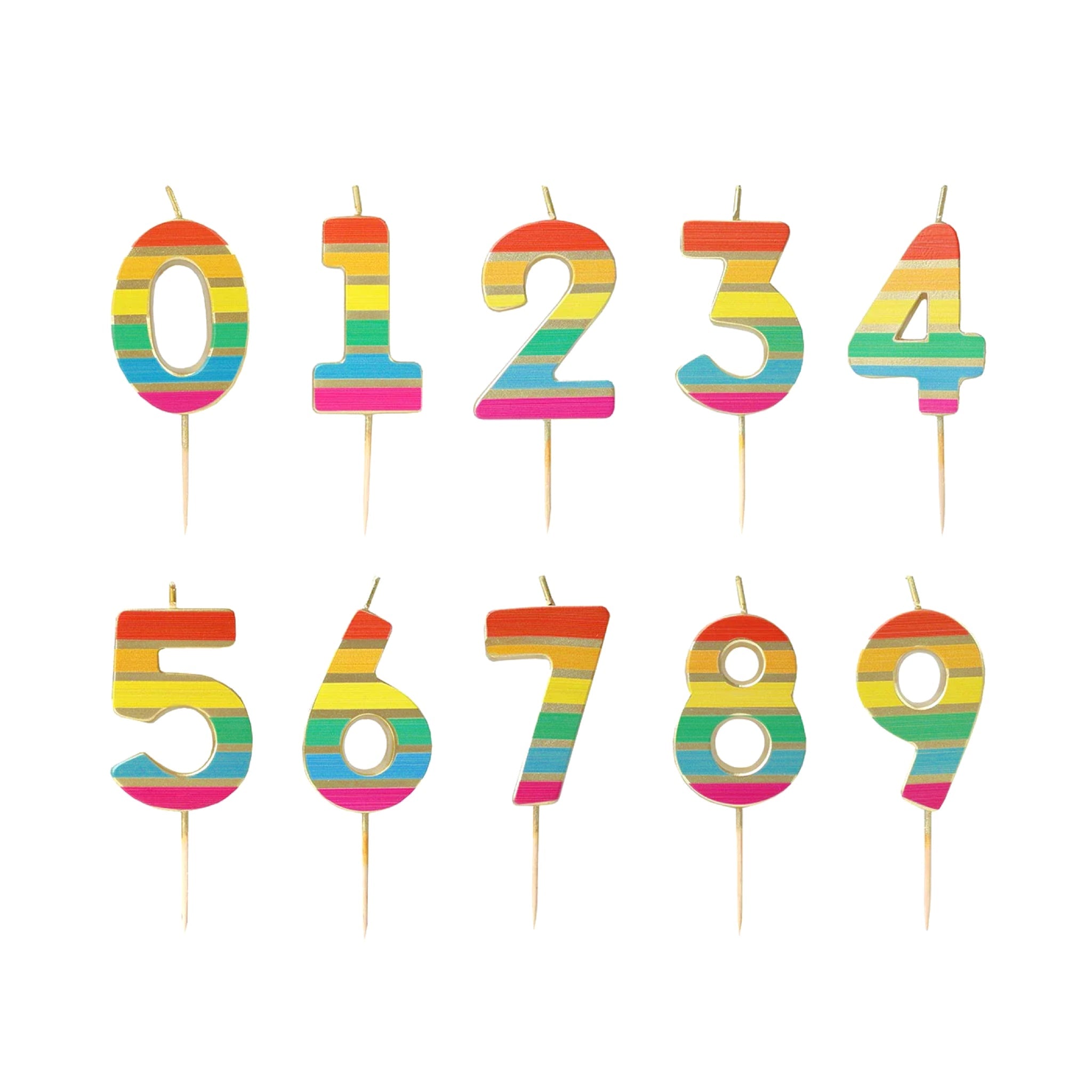 Rainbow Number Candle - bubblegum market