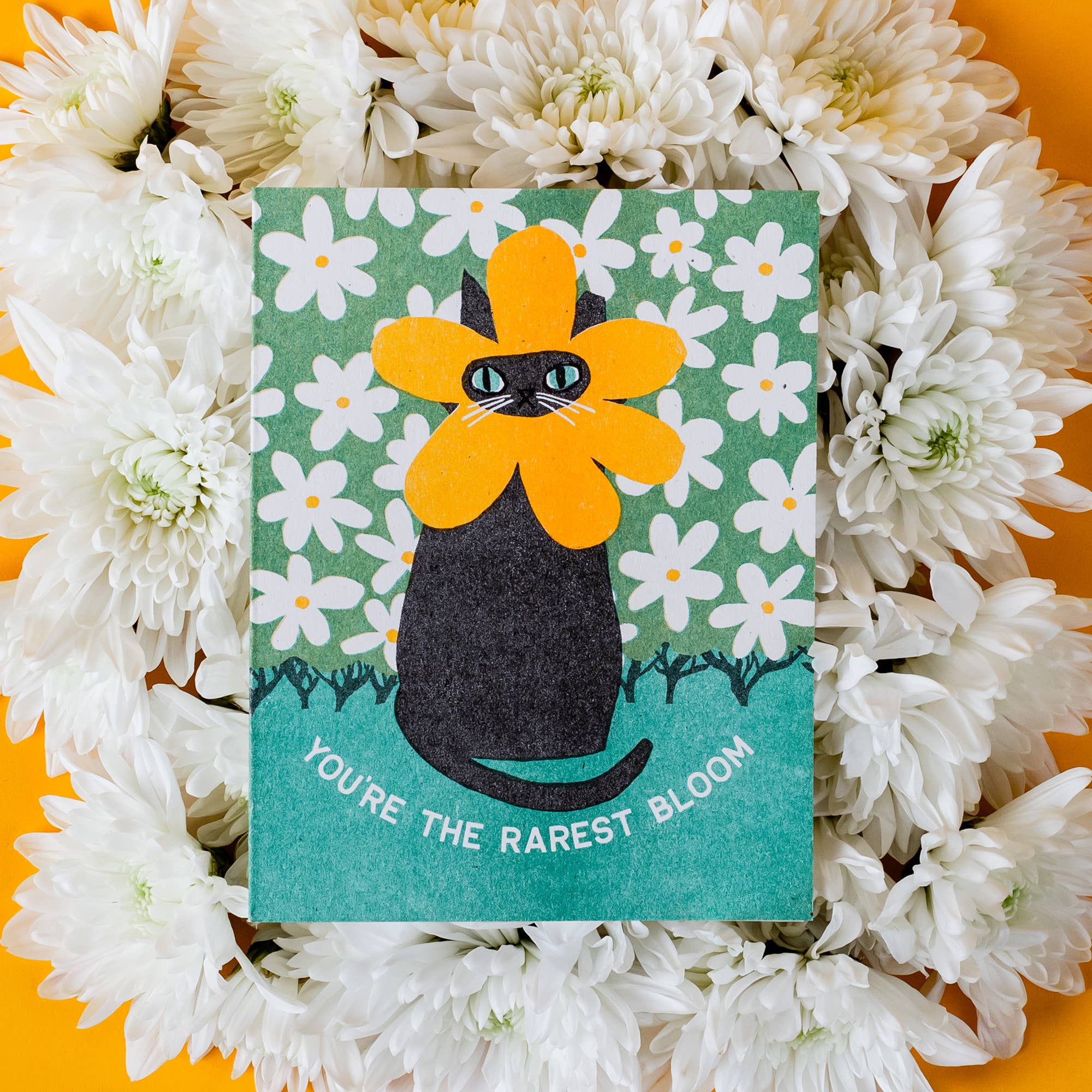 Rarest Bloom Risograph Greeting Card - bubblegum market