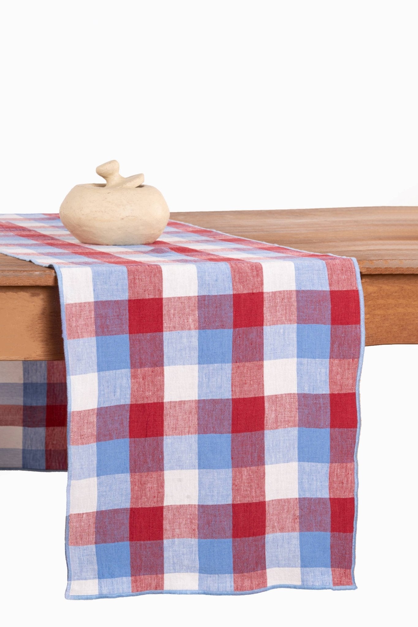 Red & Blue Checkered Table Runner 80" - bubblegum market