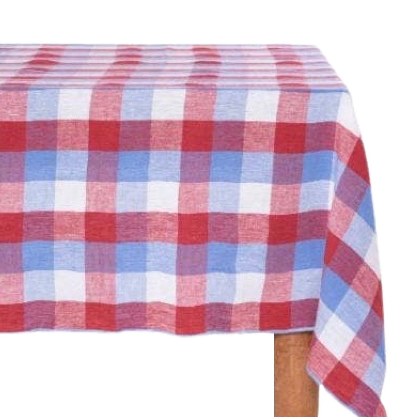 Red & Blue Checkered Tablecloth 100" - bubblegum market