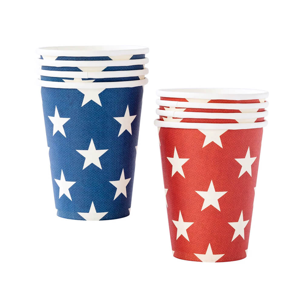 Red & Blue Star Paper Cups - bubblegum market