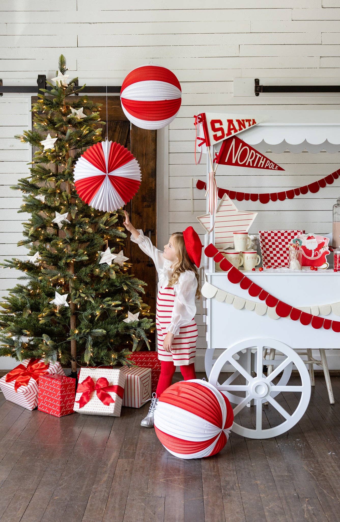 Red & Cream Paper Lanterns - bubblegum market