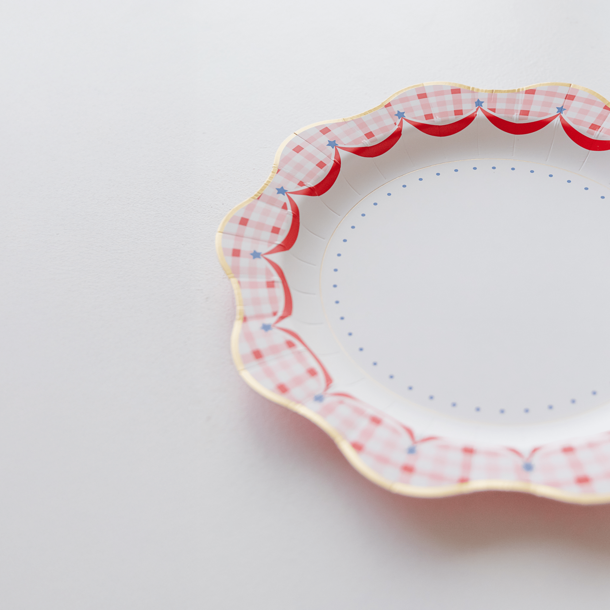 Red Gingham 4th of July Dinner Plates 10.75" - bubblegum market