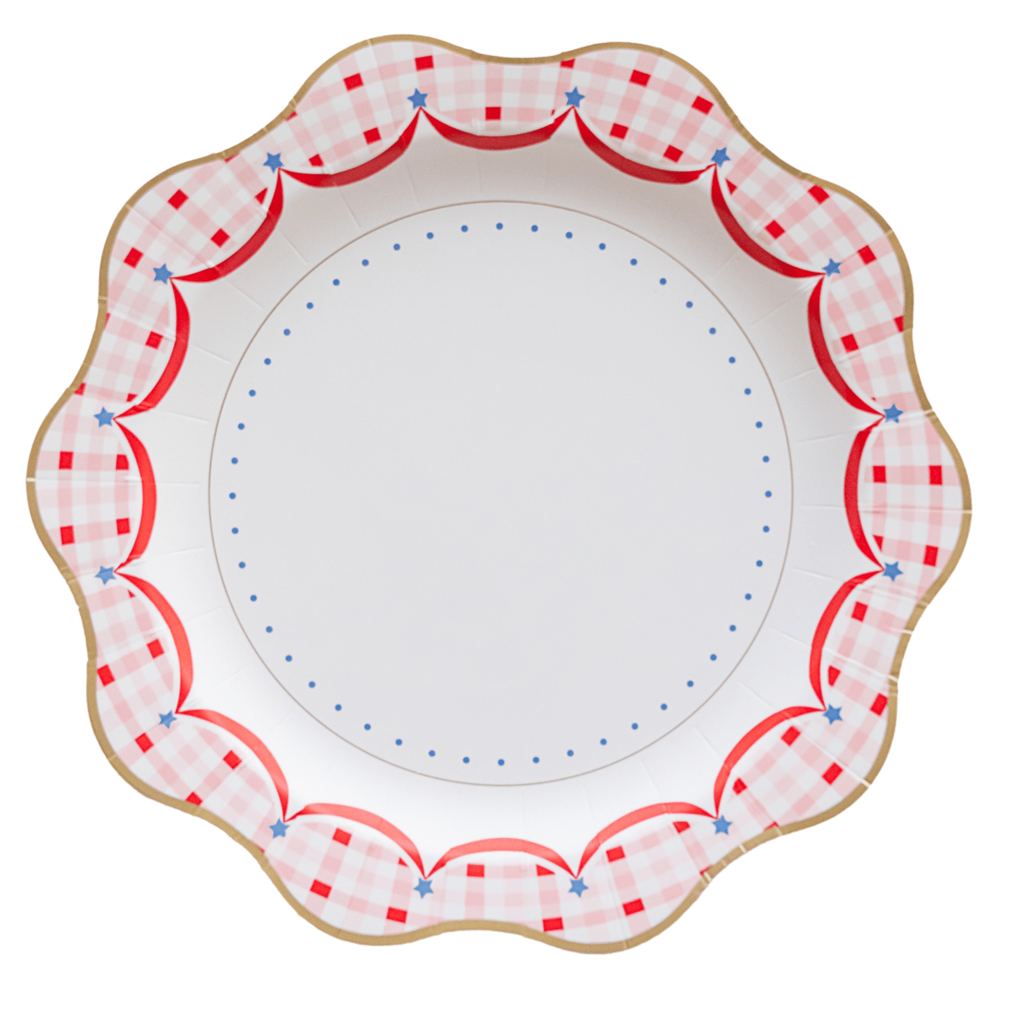 Red Gingham 4th of July Dinner Plates 10.75" - bubblegum market