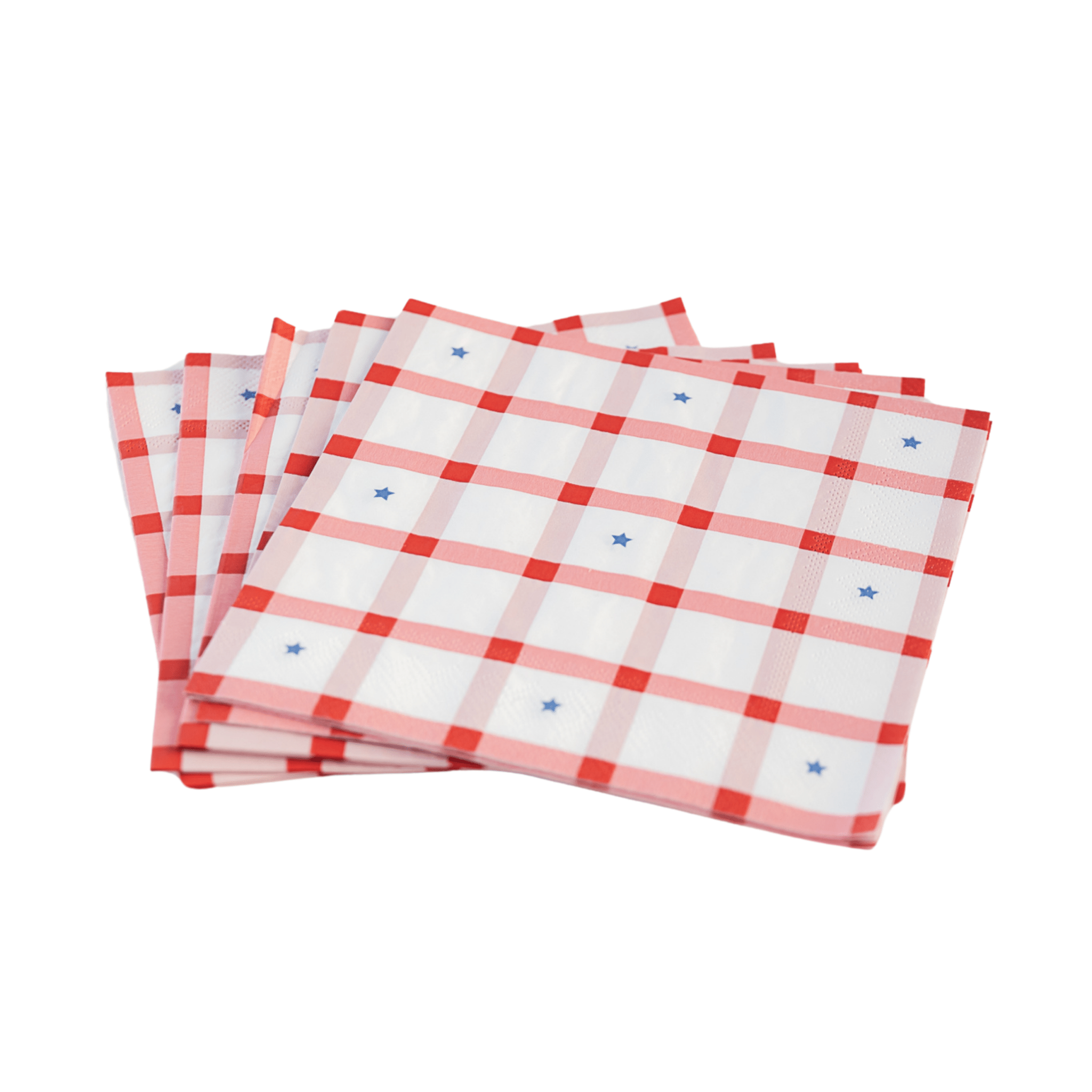 Red Gingham 4th of July Large Napkins - bubblegum market