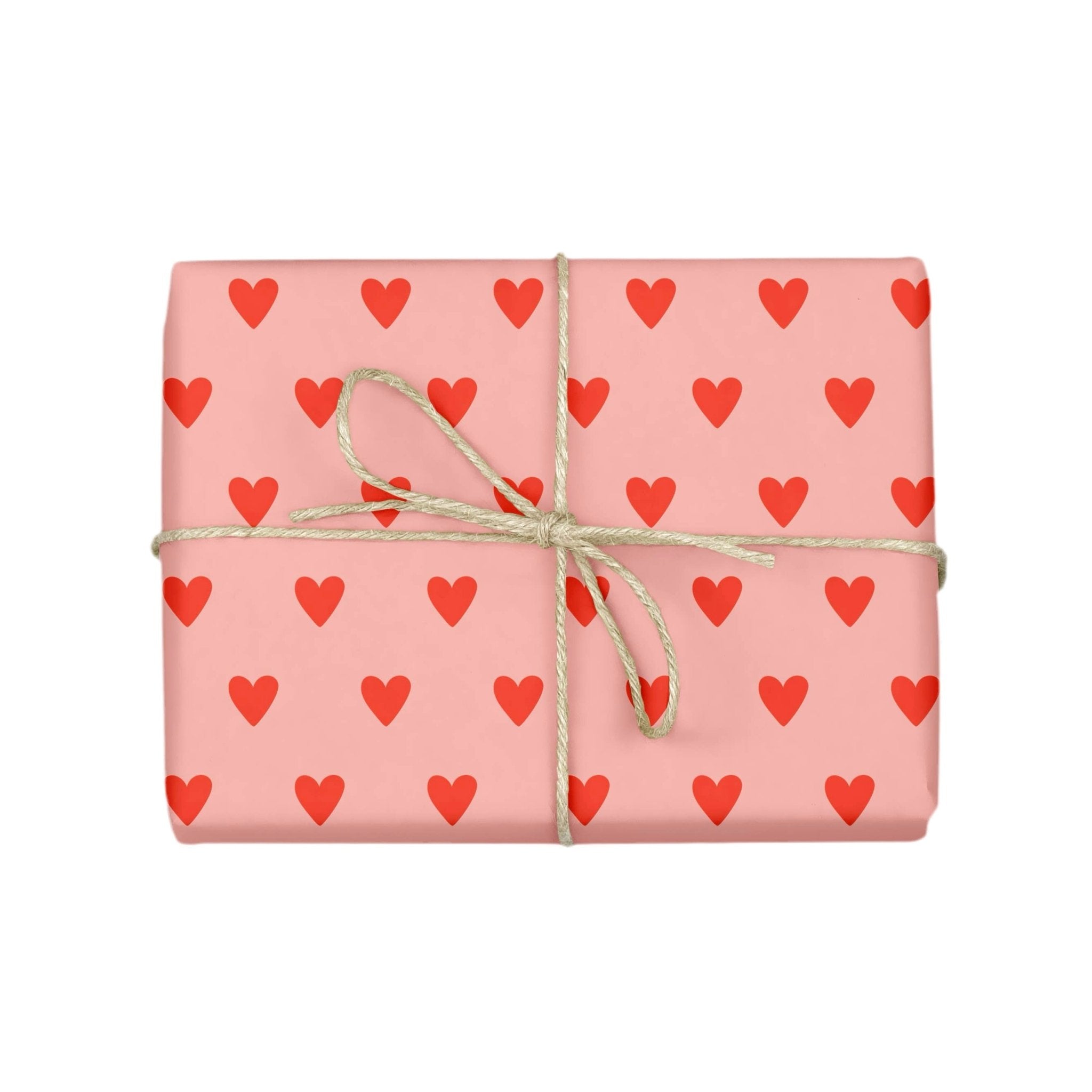 RED HEARTS Gift Wrap Sheets (Roll of 3) - bubblegum market