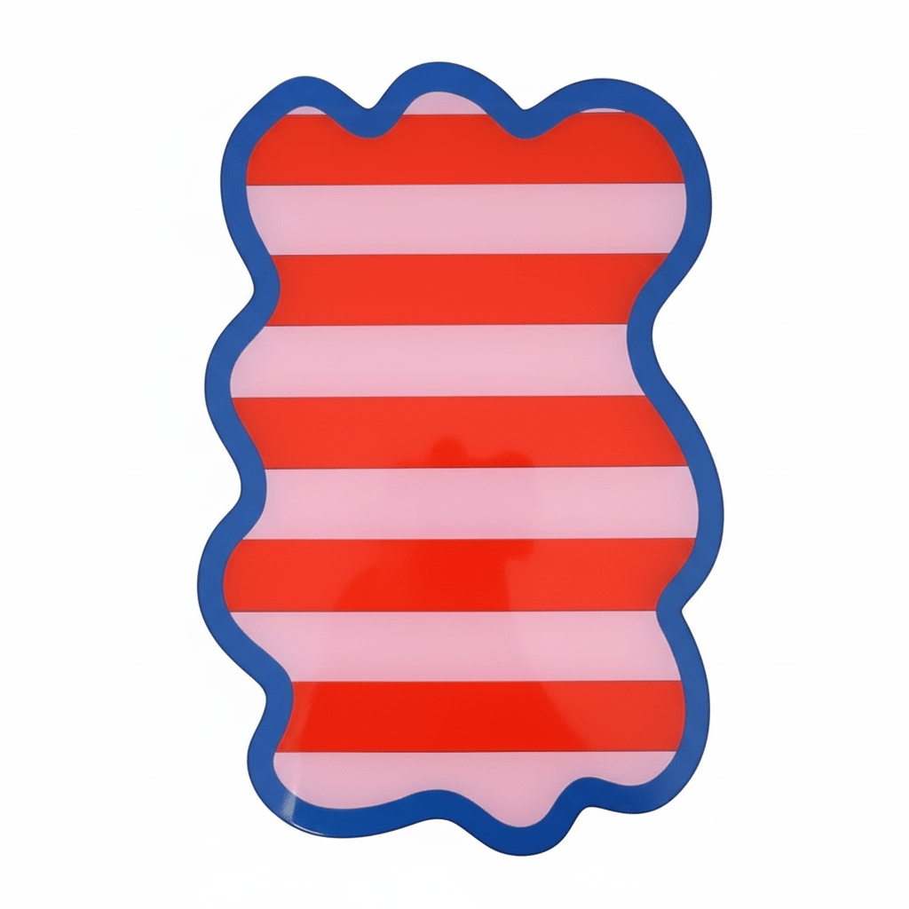Red, Pink + Blue Wavy Acrylic Serving Board - bubblegum market