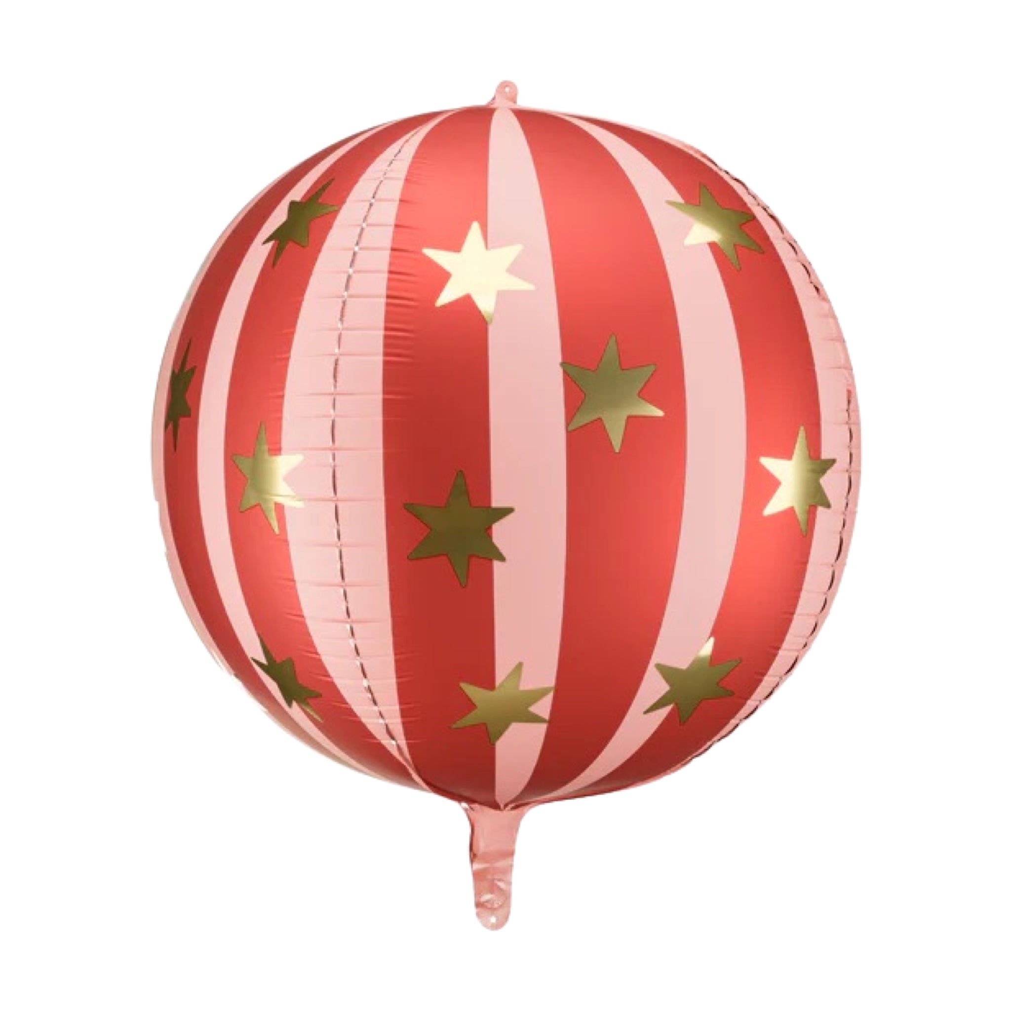 Red Starry Ball Foil Orb Balloon 16" - bubblegum market
