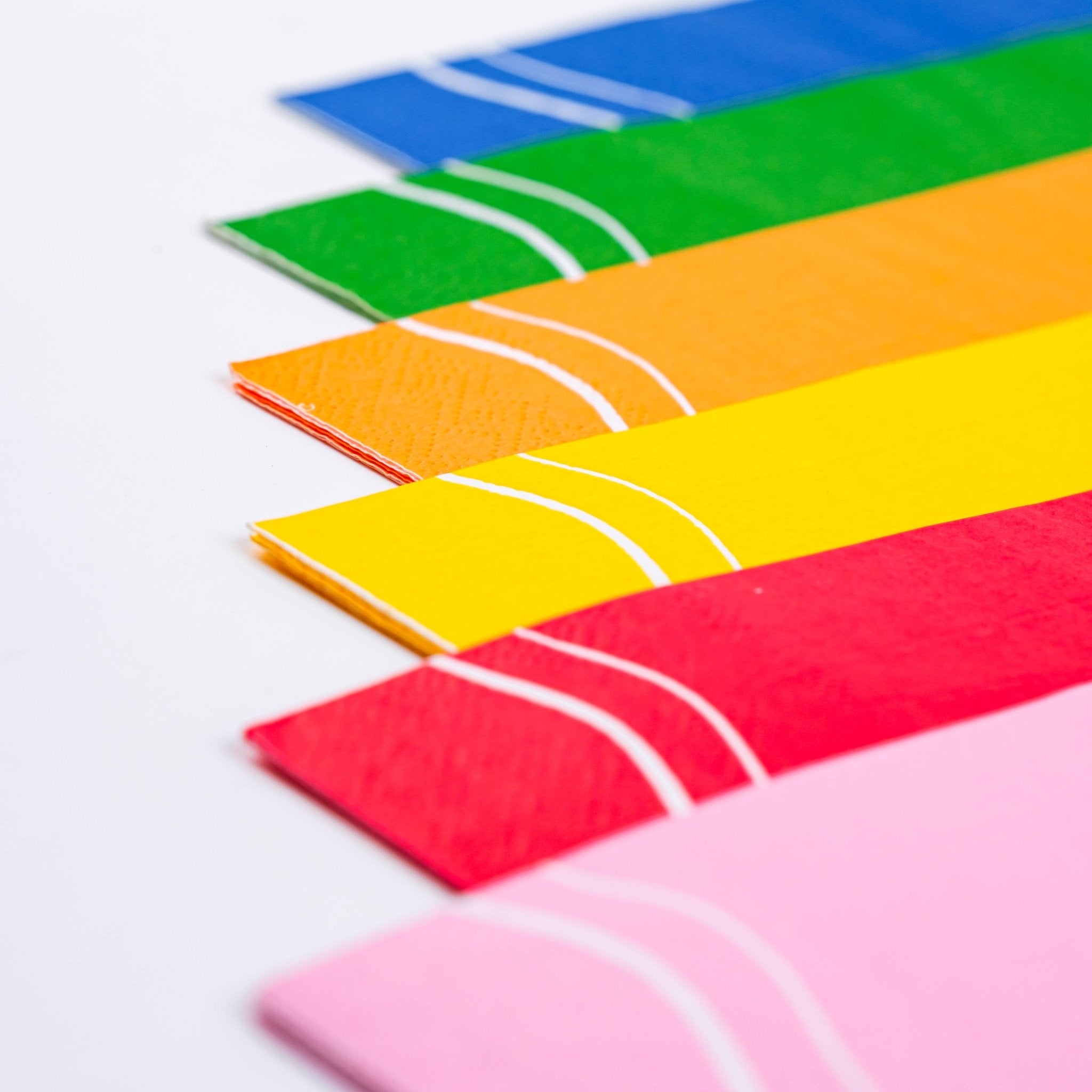 Red Wave Color Block Guest Towel Napkins - bubblegum market