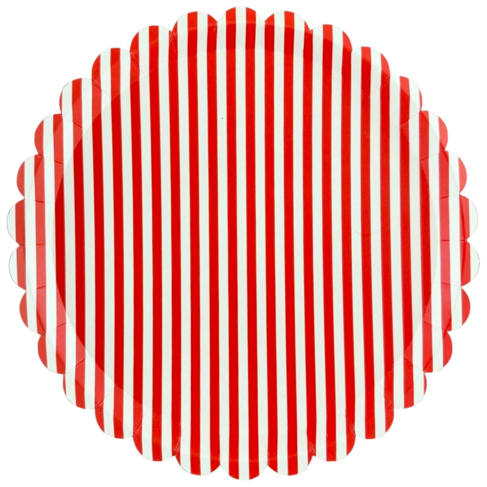 Red & White Candy Stripe Paper Dinner Plates 10.5" - bubblegum market