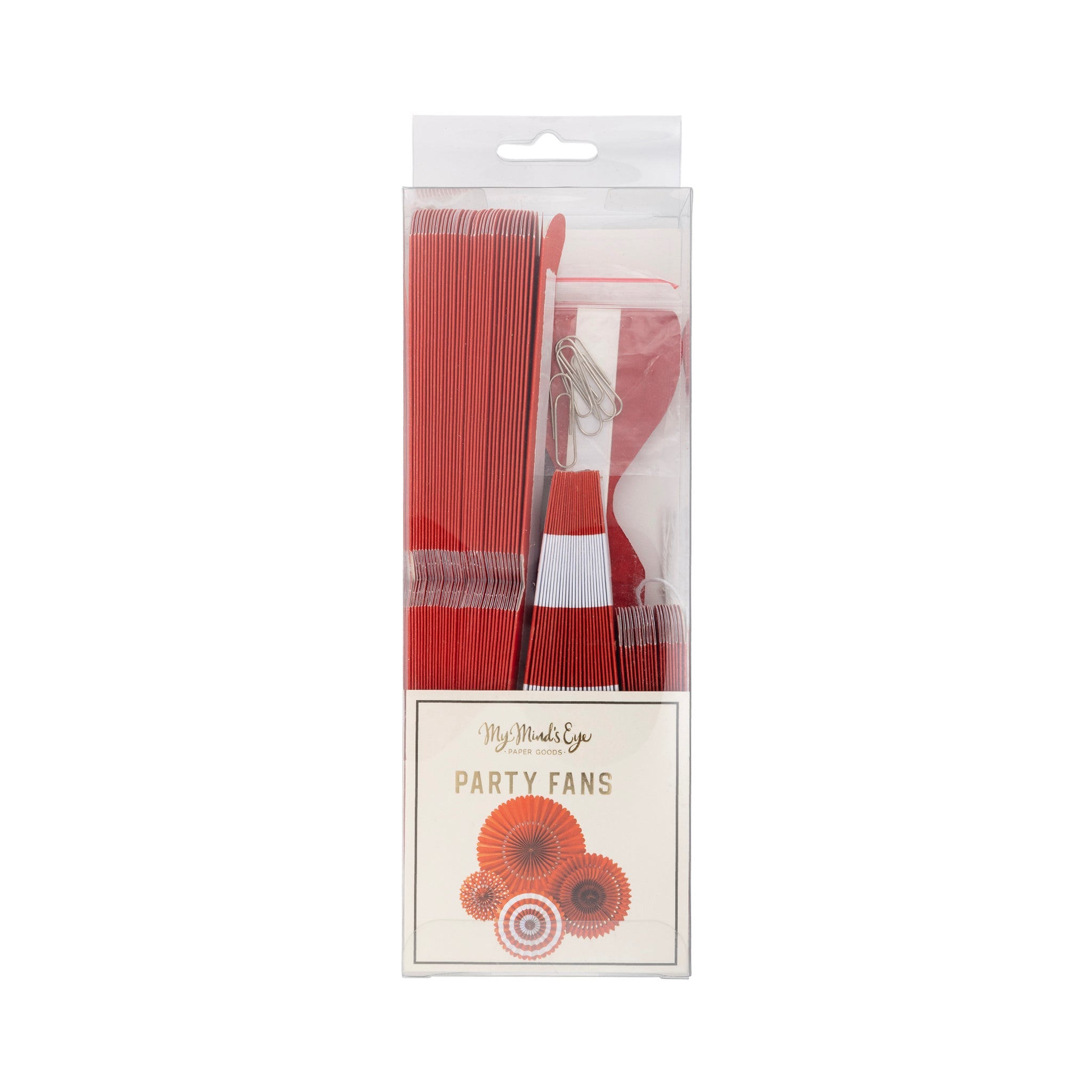 Red & White Decorative Party Fans - bubblegum market
