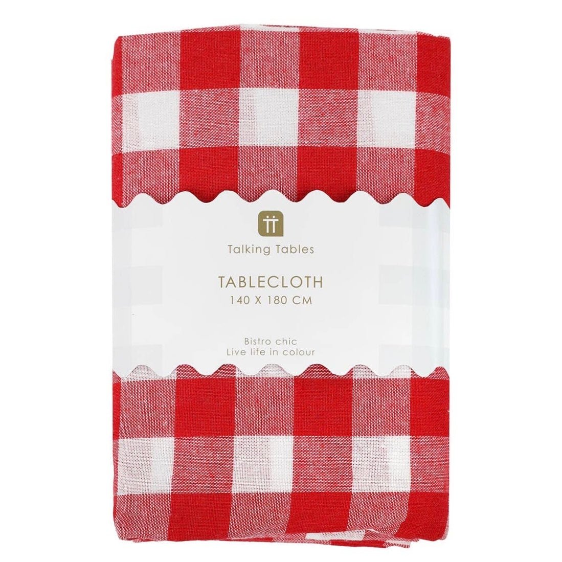 Red & White Fabric Gingham Tablecloth - bubblegum market