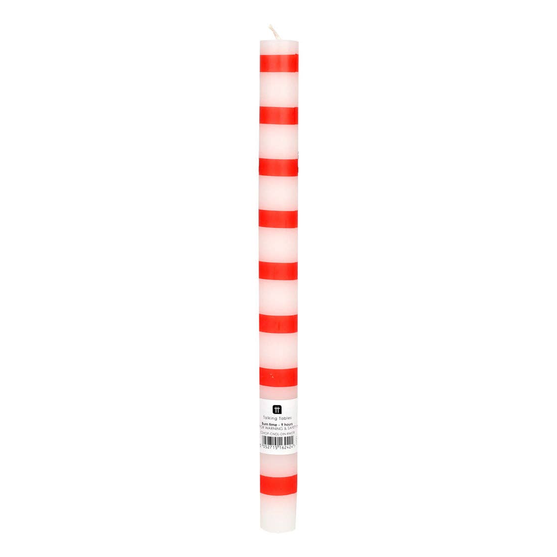 Red & White Stripe Taper Candles - bubblegum market