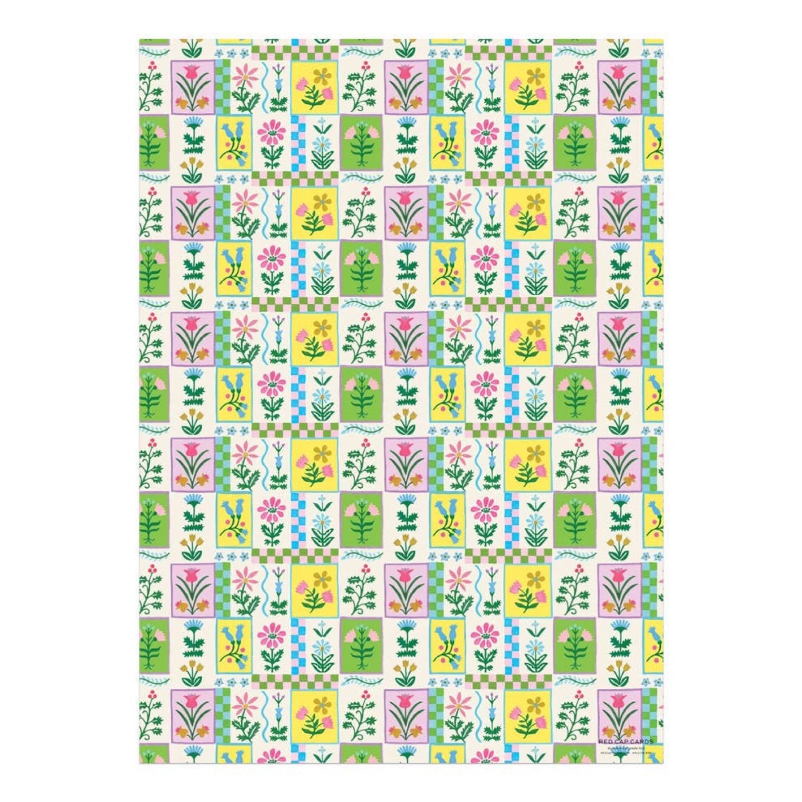 Retro Flower Gift Wrap Sheets (Roll of 3) - bubblegum market