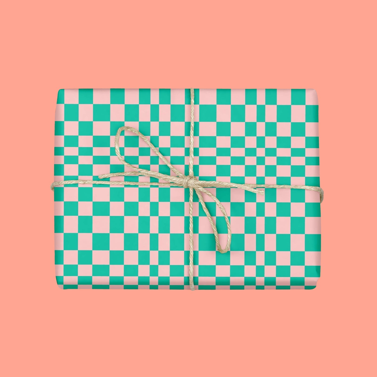 RETRO GREEN CHECKERBOARD Gift Wrap Sheets (Roll of 3) - bubblegum market