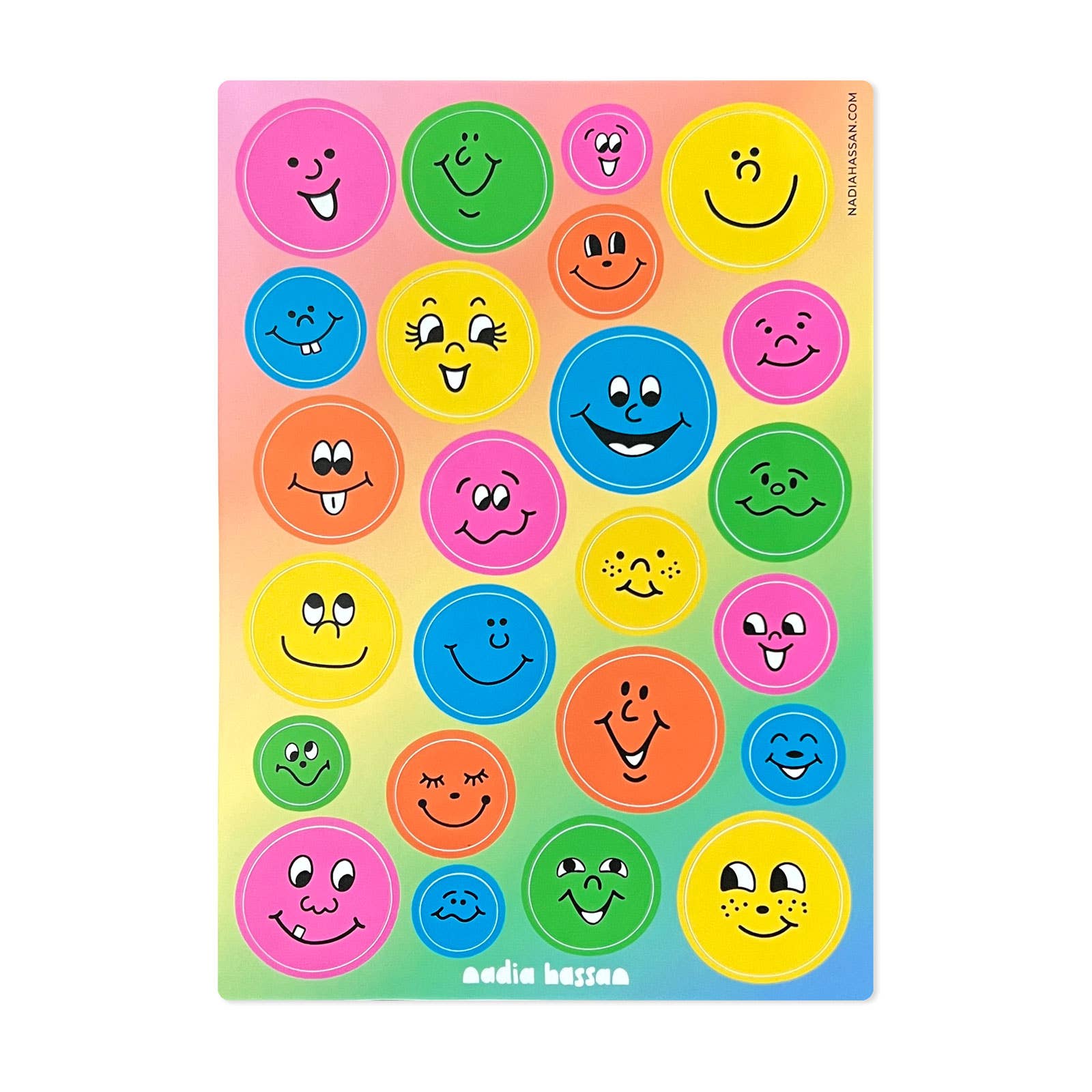 Retro Smiles Vinyl Sticker Sheet - bubblegum market