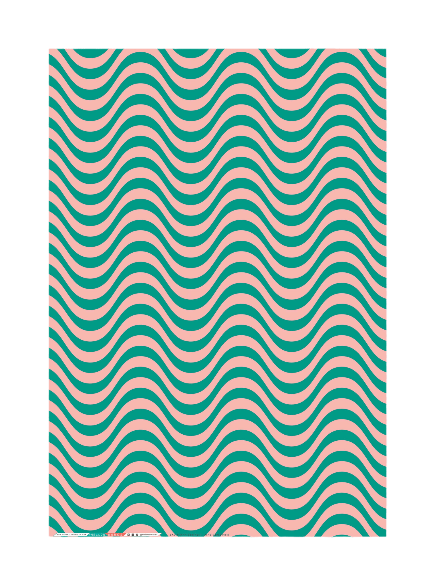 RETRO WAVE PATTERN Gift Wrap Sheets (Roll of 3) - bubblegum market