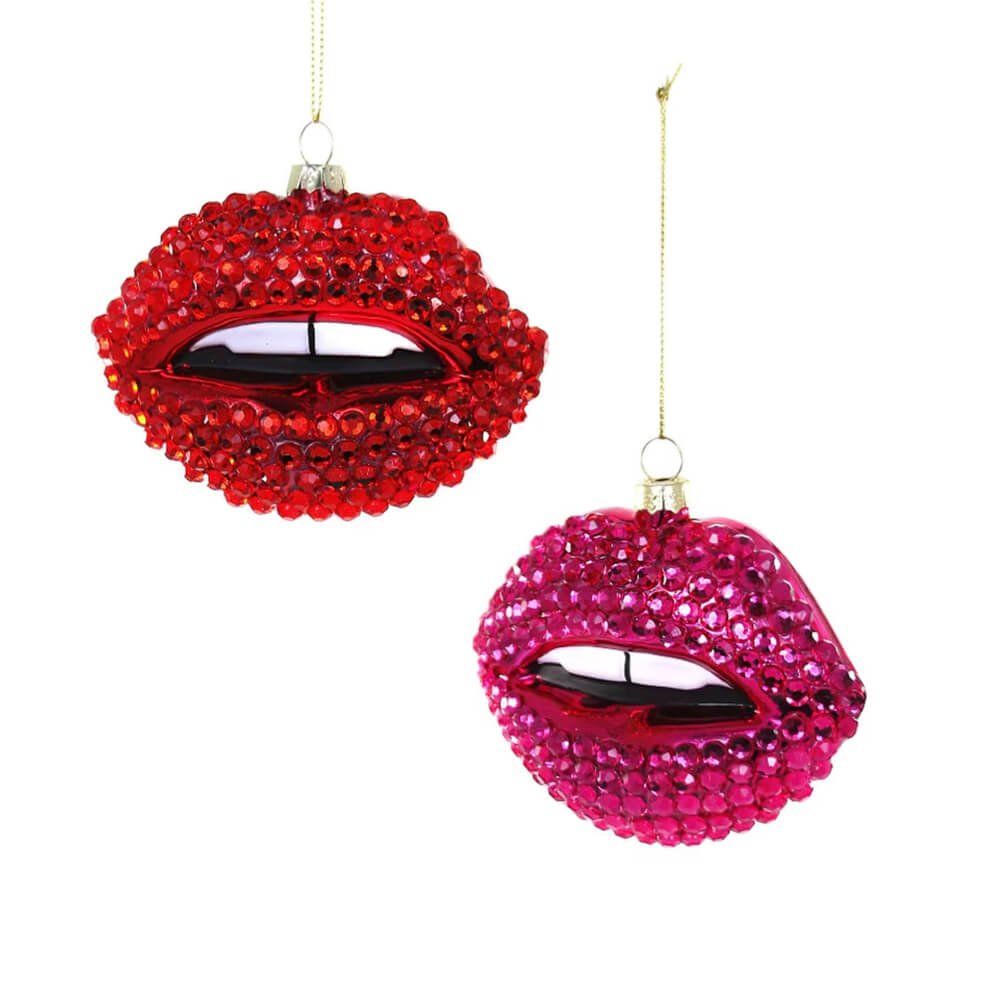 Rhinestone Lips Ornament 4" - bubblegum market