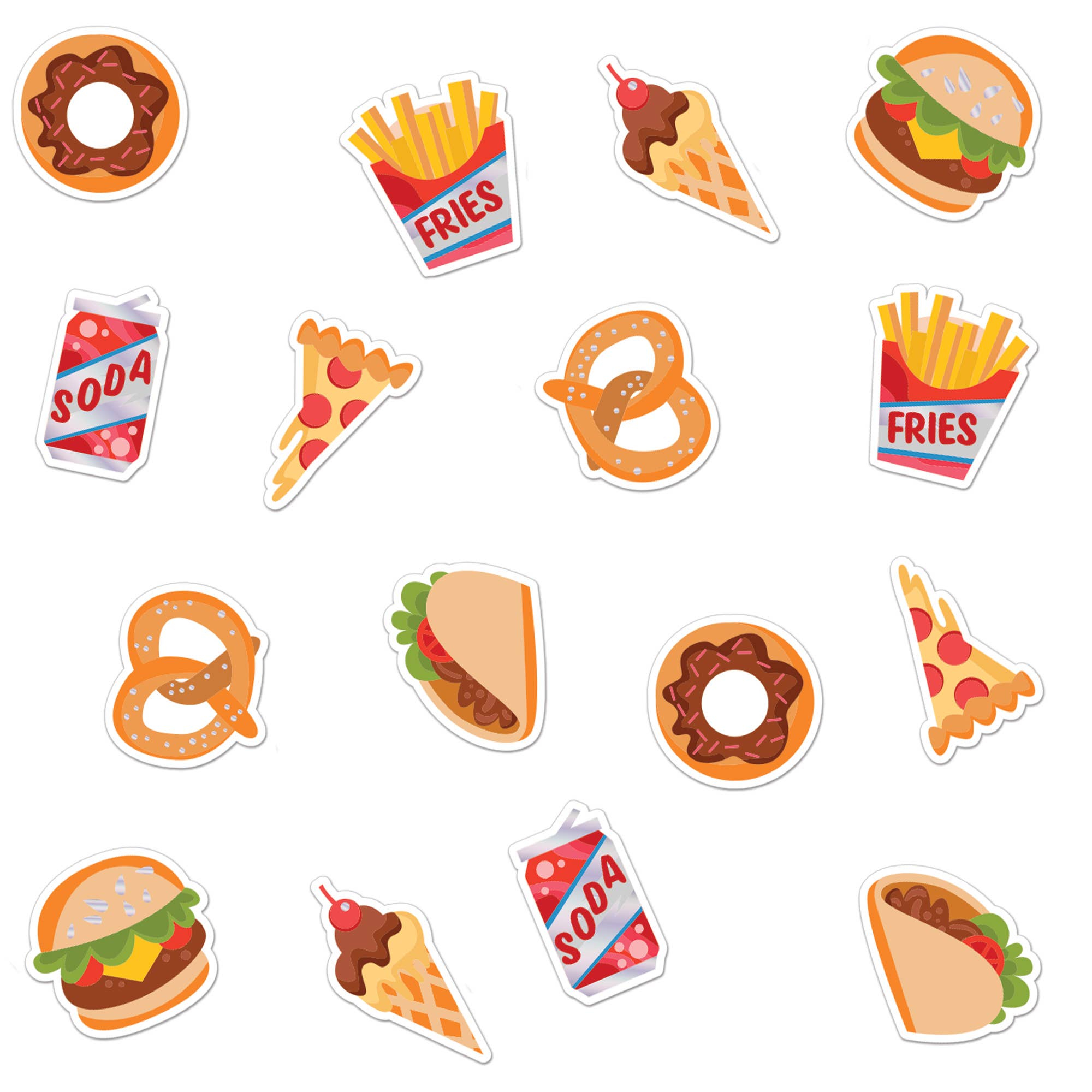 Running On Fast Food Sticker Confetti - bubblegum market
