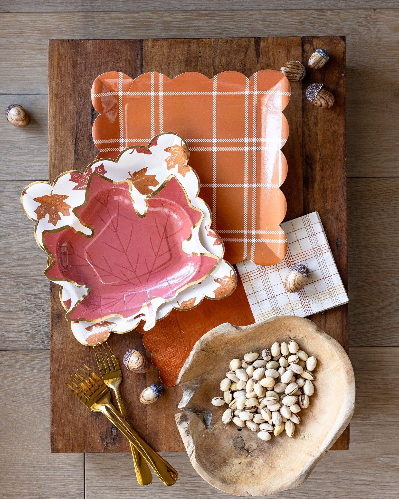 Rust Windowpane Paper Plates 10" - bubblegum market