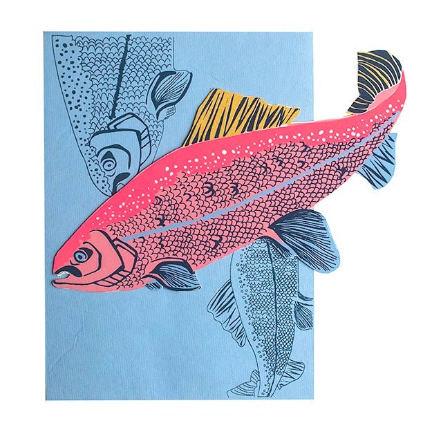 Salmon Oversized Greeting Card - bubblegum market