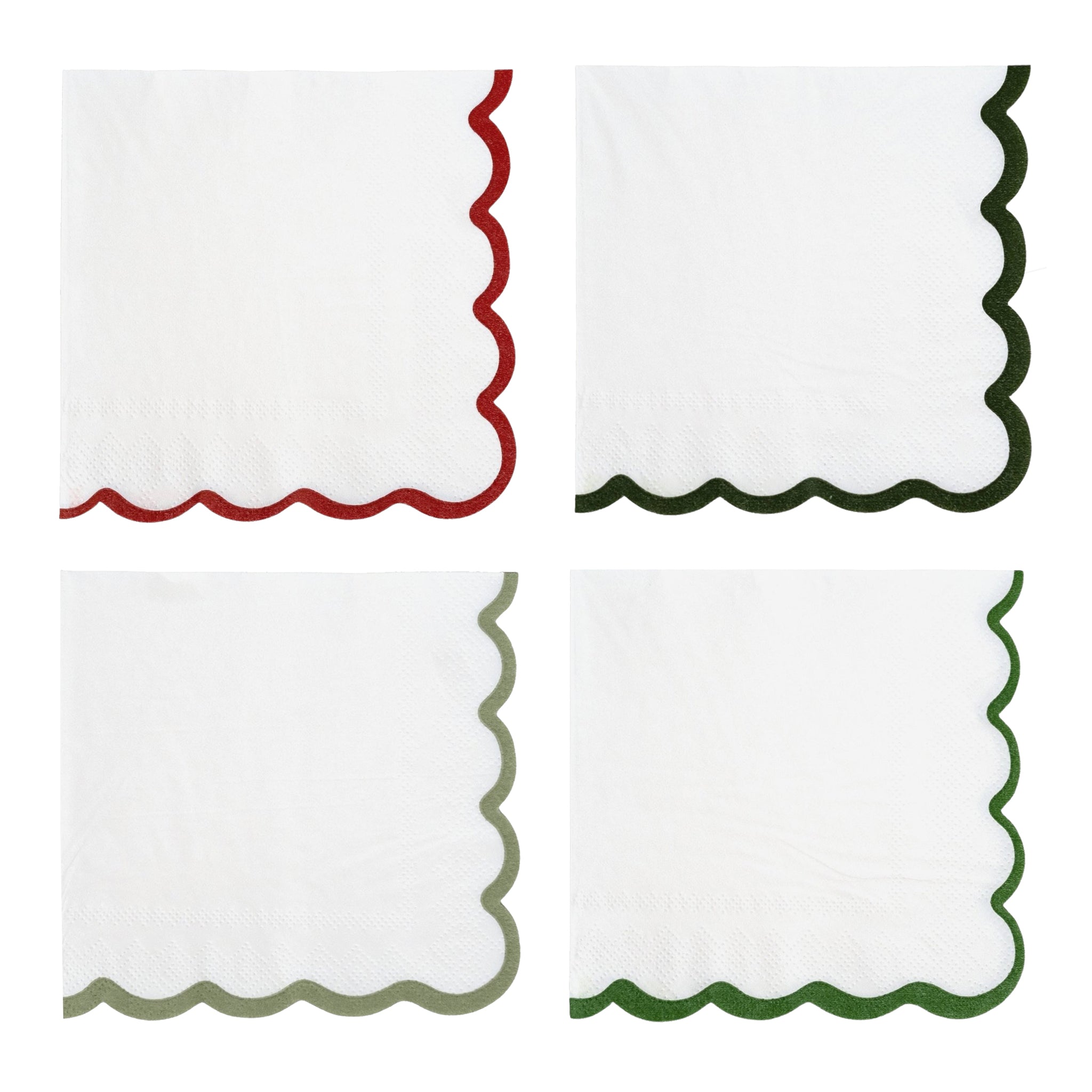Scalloped Holiday Cocktail Napkins - bubblegum market