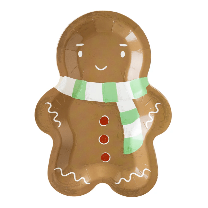 Scarf Gingerbread Man Shaped Paper Plates 10" - bubblegum market