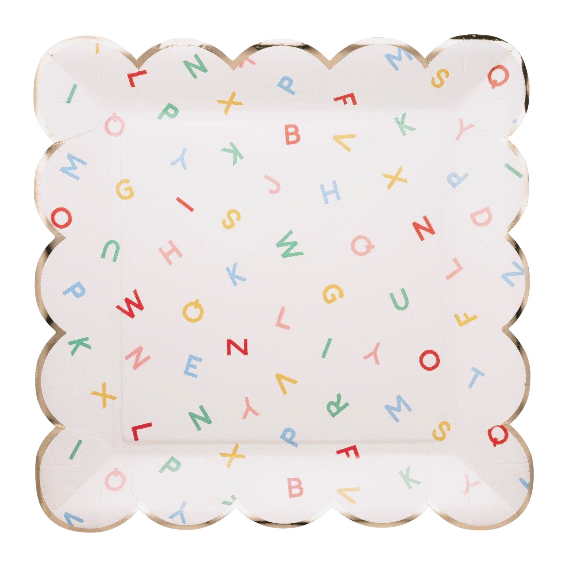 Scattered Alphabet Paper Plates 10" - bubblegum market