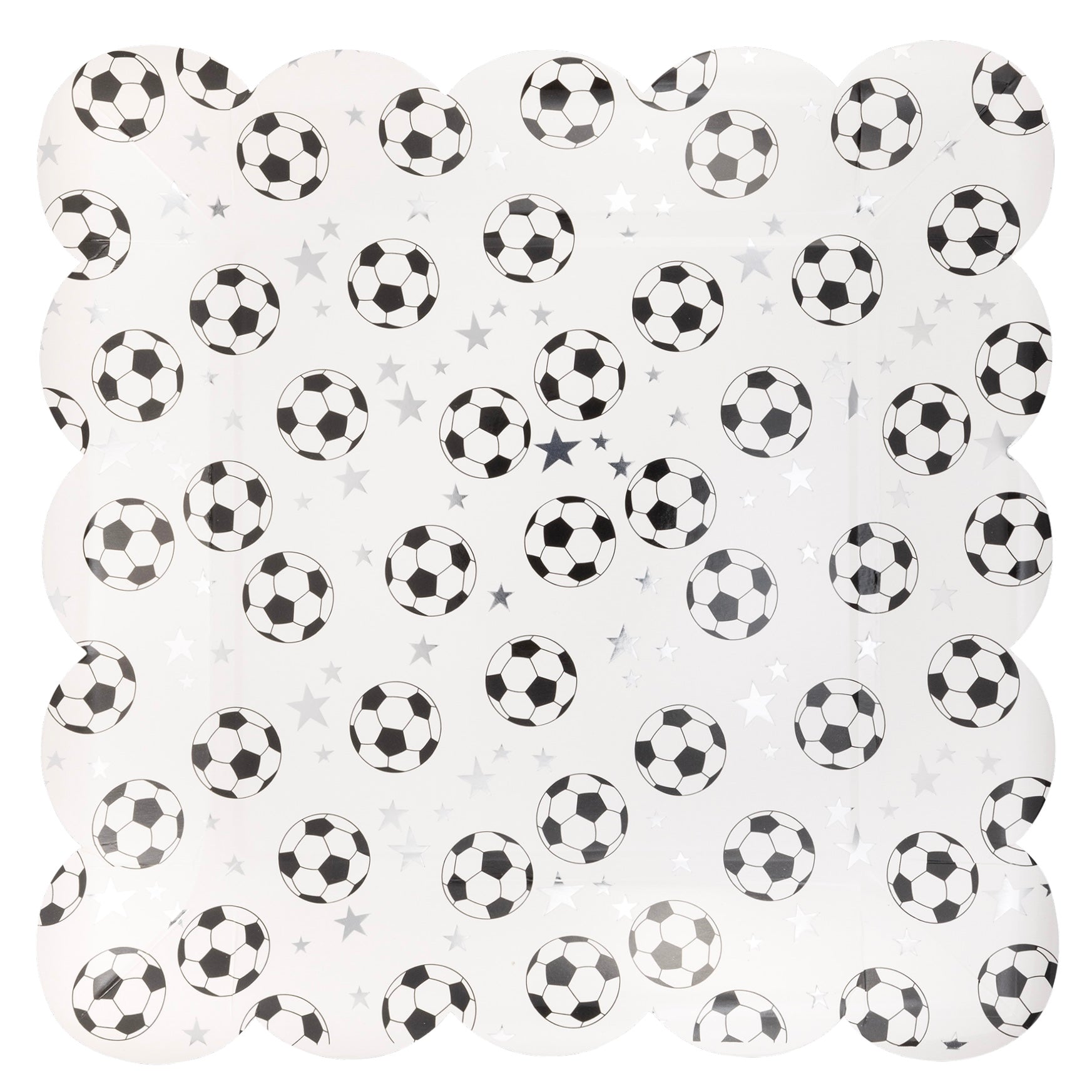 Scattered Soccer Ball Pattern Plates 10" - bubblegum market