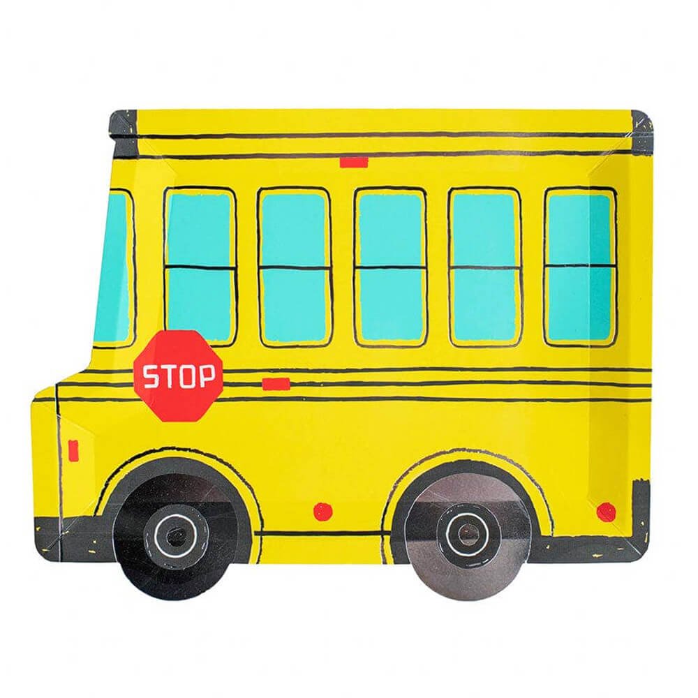 School Days Large School Bus Plates 10.5" - bubblegum market