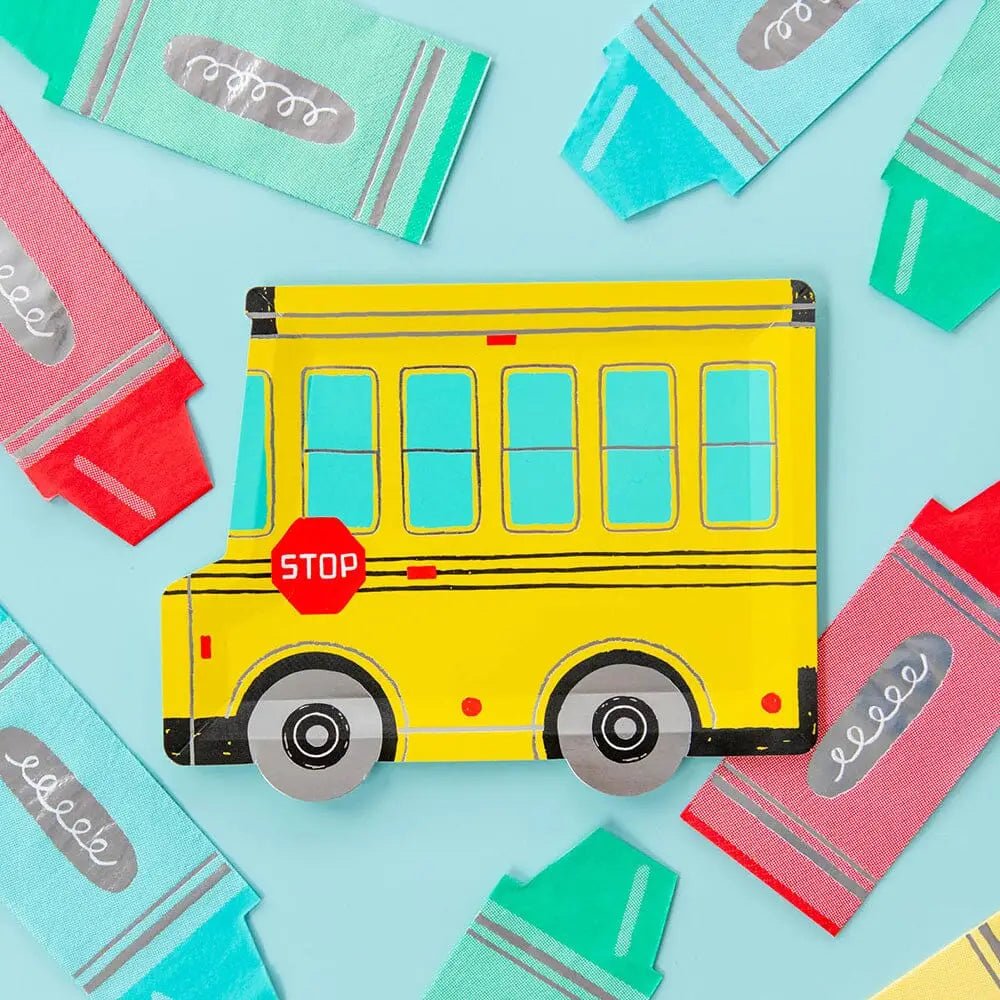 School Days Large School Bus Plates 10.5" - bubblegum market