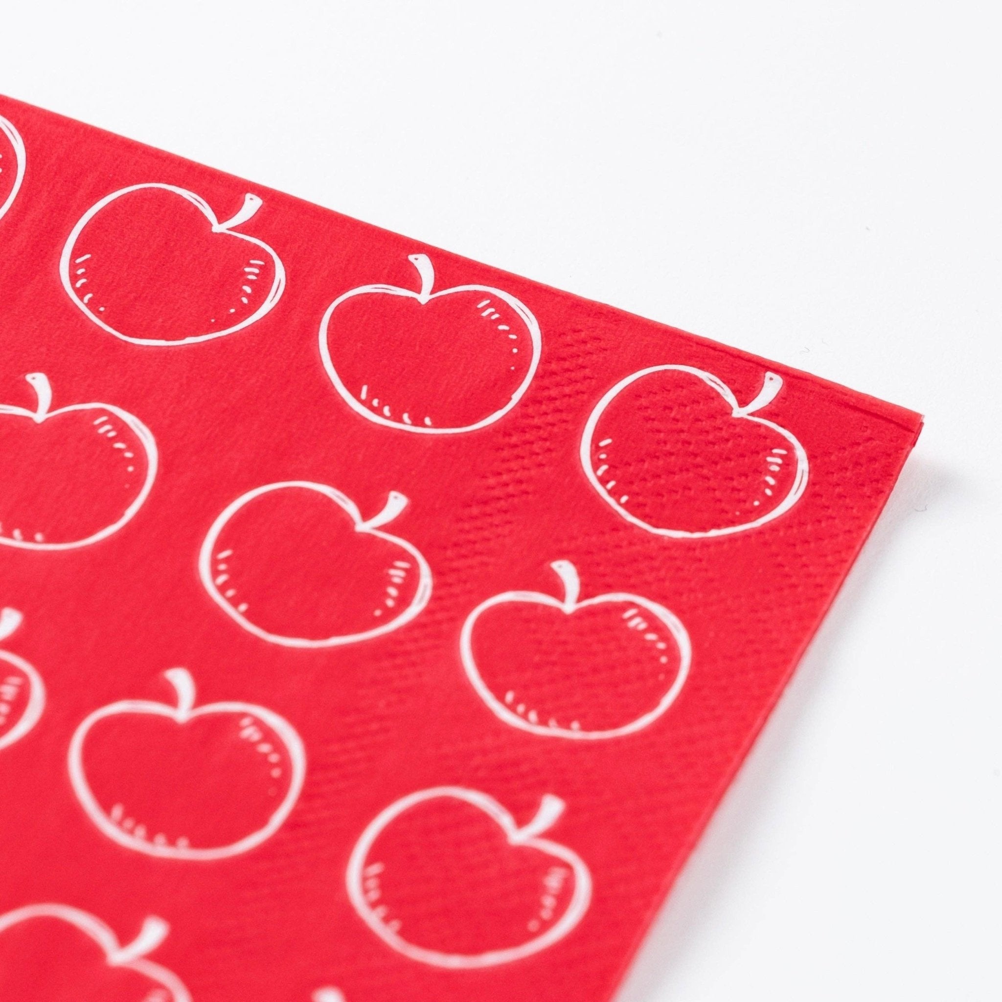 School Days Red Apple Guest Napkins - bubblegum market