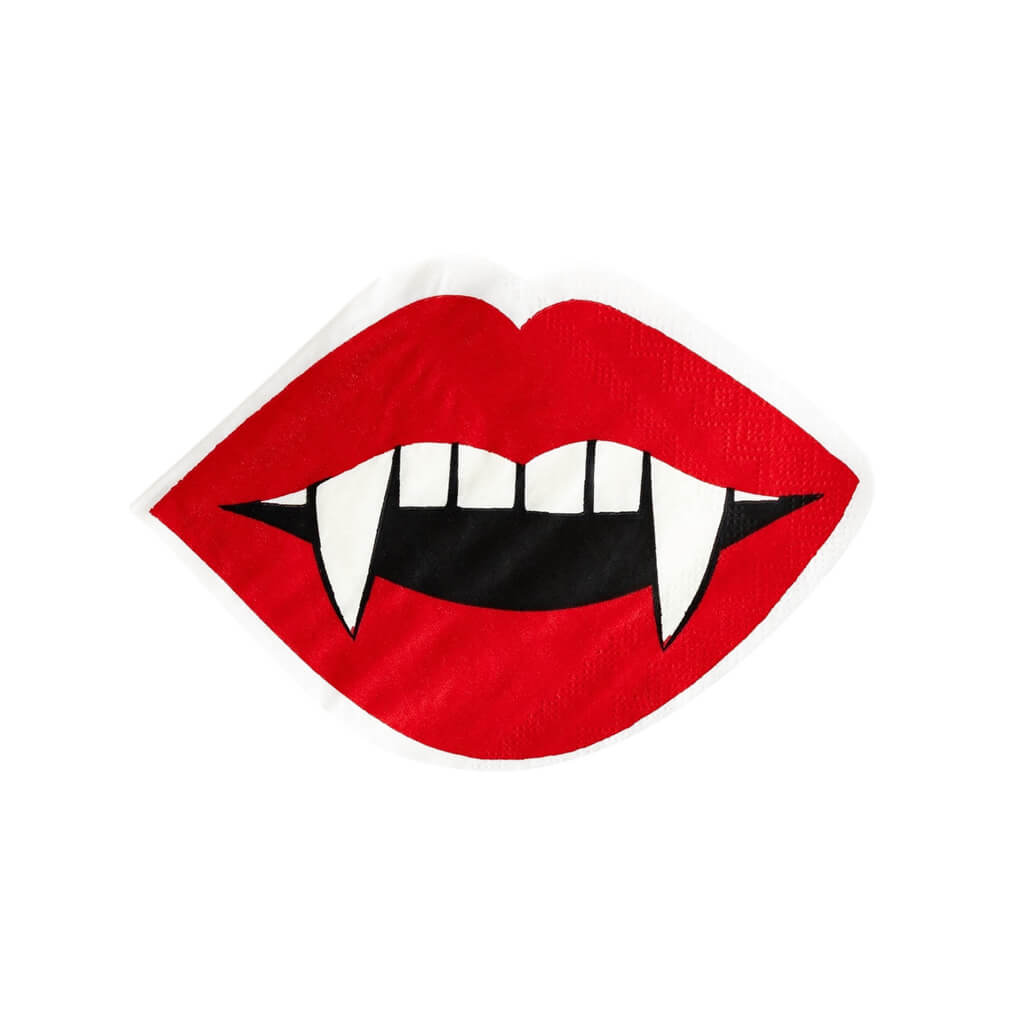 Shaped Vampire Lips Paper Dinner Napkins - bubblegum market