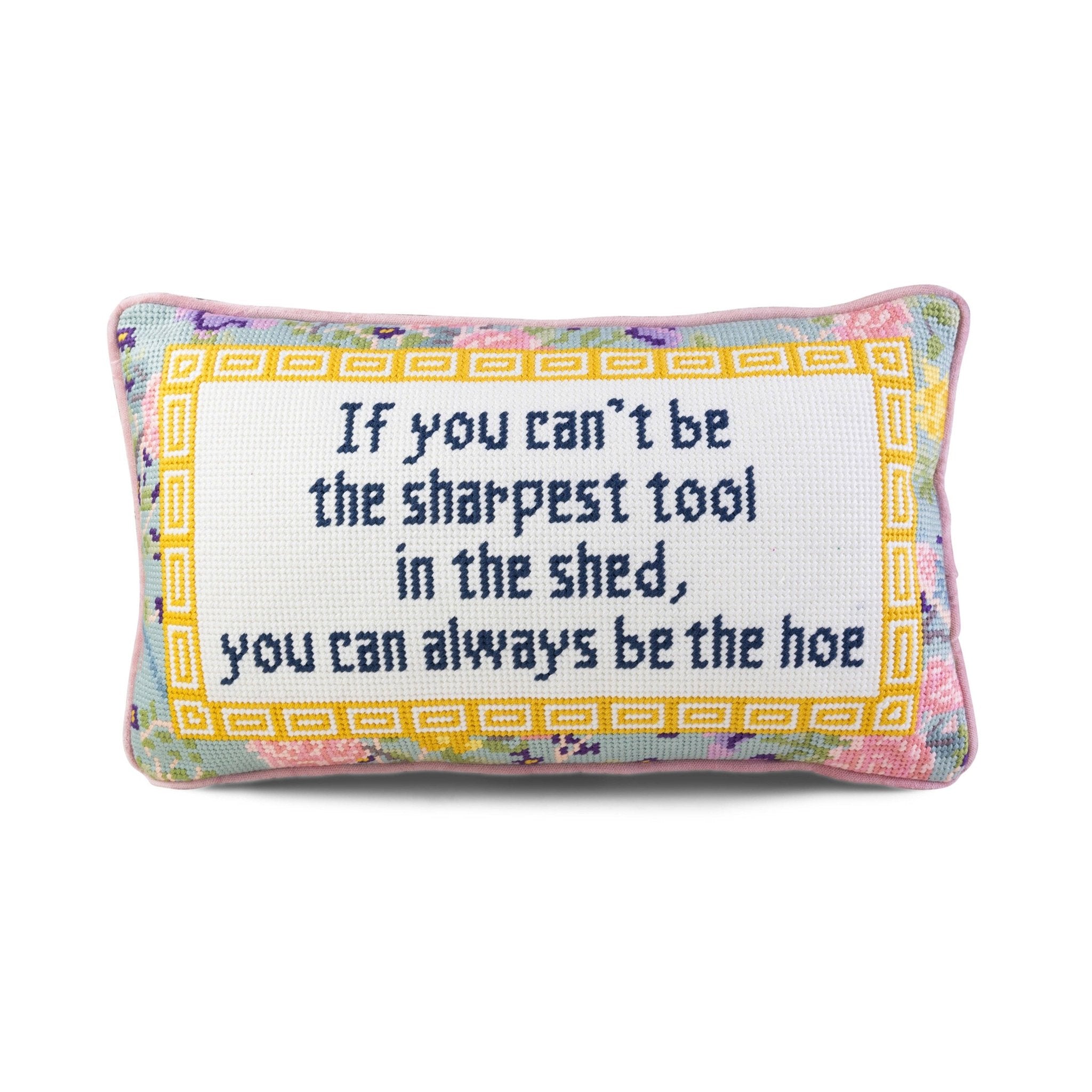 SHARPEST TOOL Needlepoint Pillow - bubblegum market