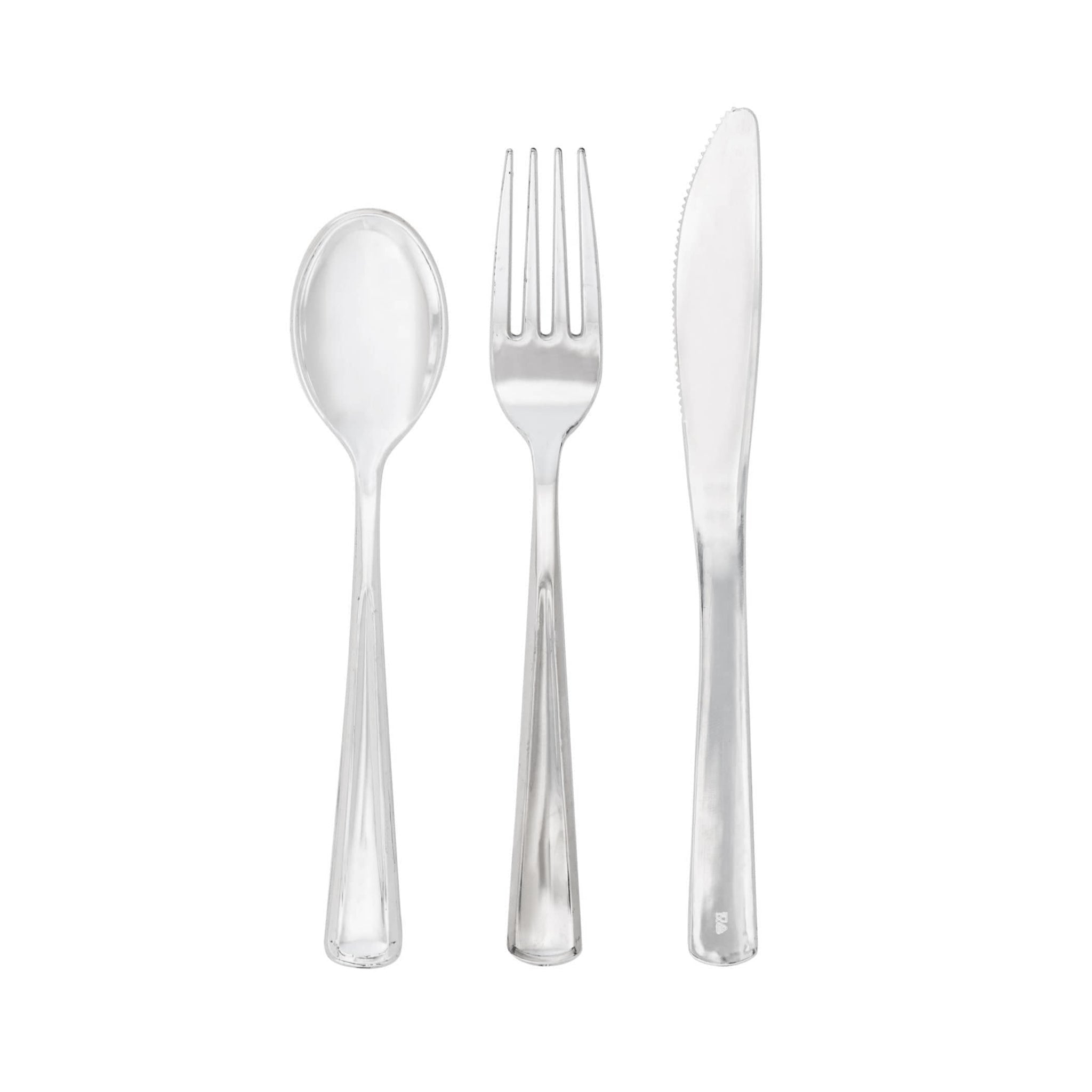 Silver Plastic Cutlery Set | 60ct - bubblegum market