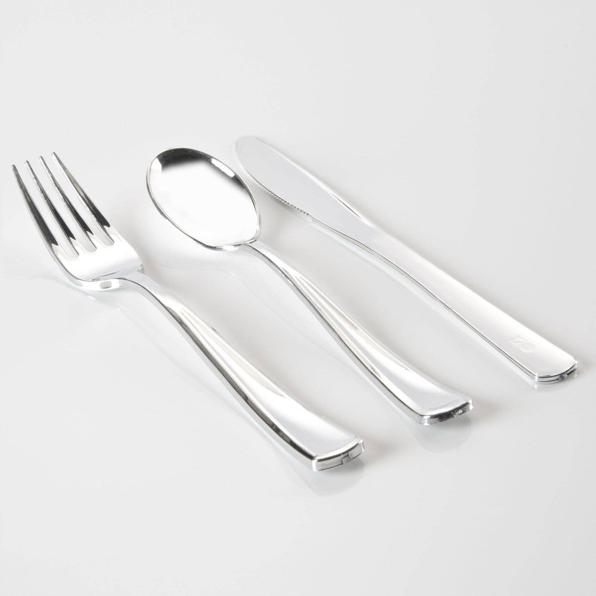 Silver Plastic Cutlery Set | 60ct - bubblegum market