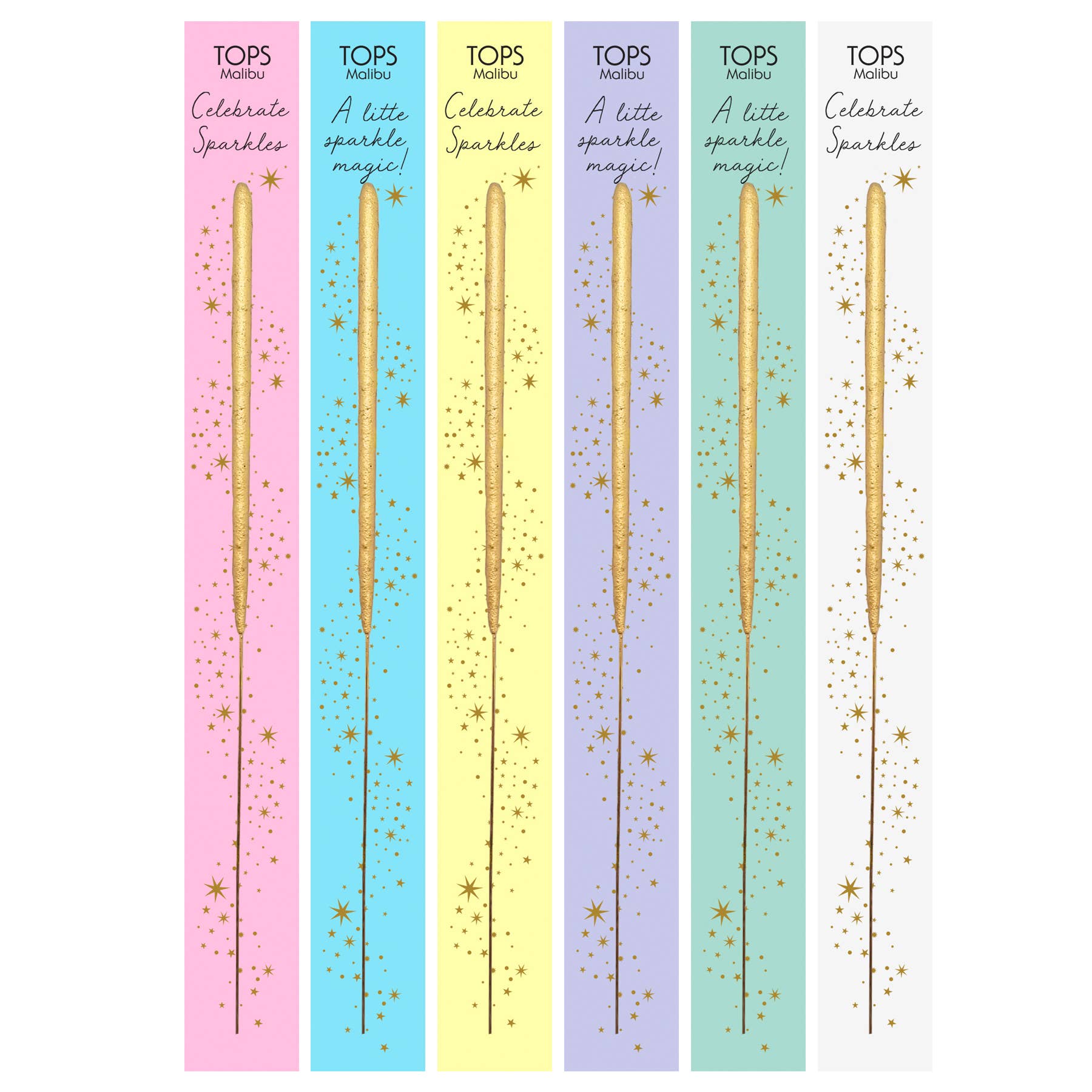 Single "Make A Wish" Gold Sparkler Wand 6.75" - bubblegum market