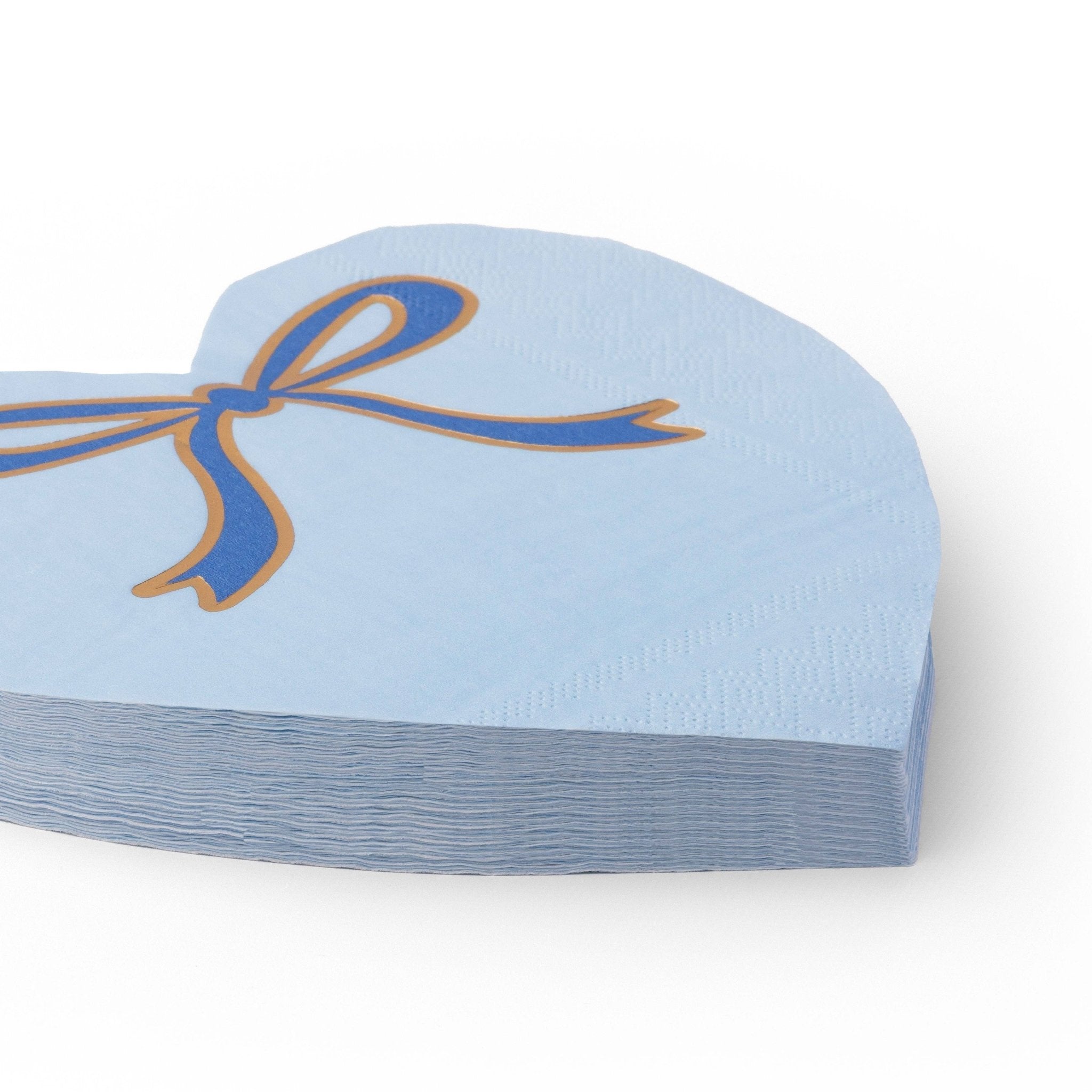 Sky Blue Bow Heart Napkins - bubblegum market
