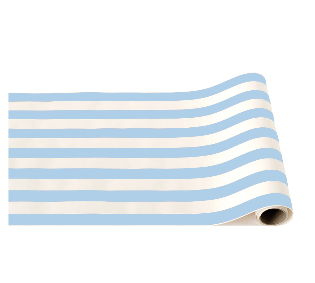 Sky Blue Cabana Stripe Table Runner - bubblegum market