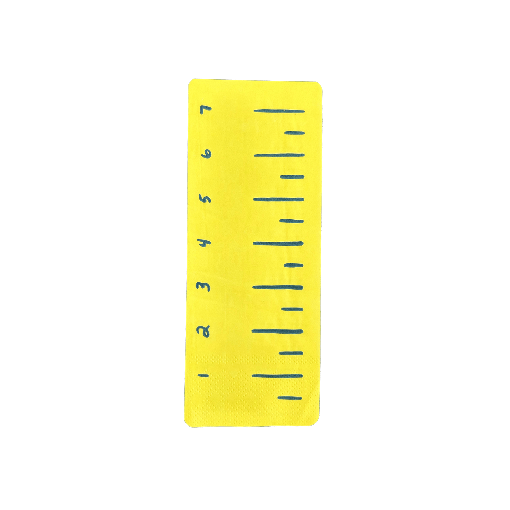 Smarty Pants Yellow "Ruler" Napkins - bubblegum market