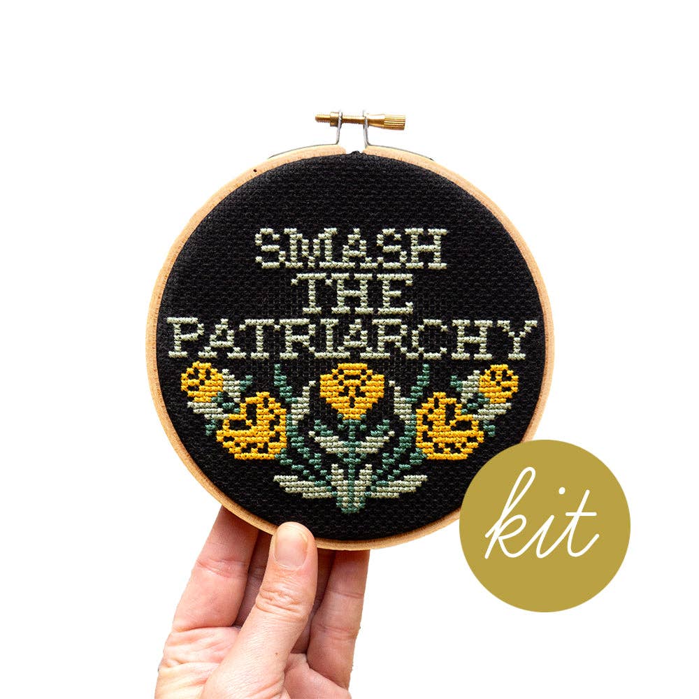 Smash the Patriarchy Cross - Stitch Kit - bubblegum market