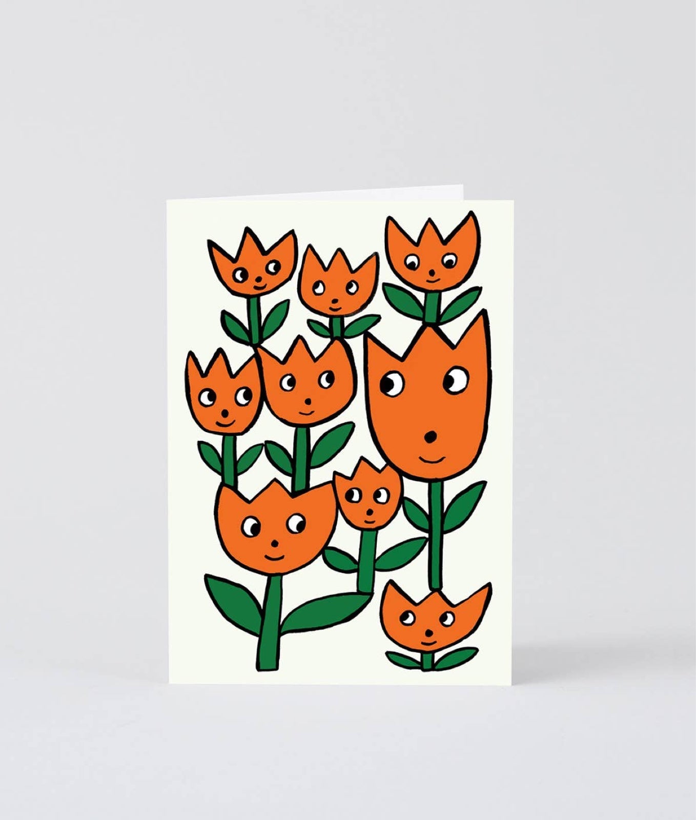 'Smiling Flowers' Embossed Greeting Card - bubblegum market