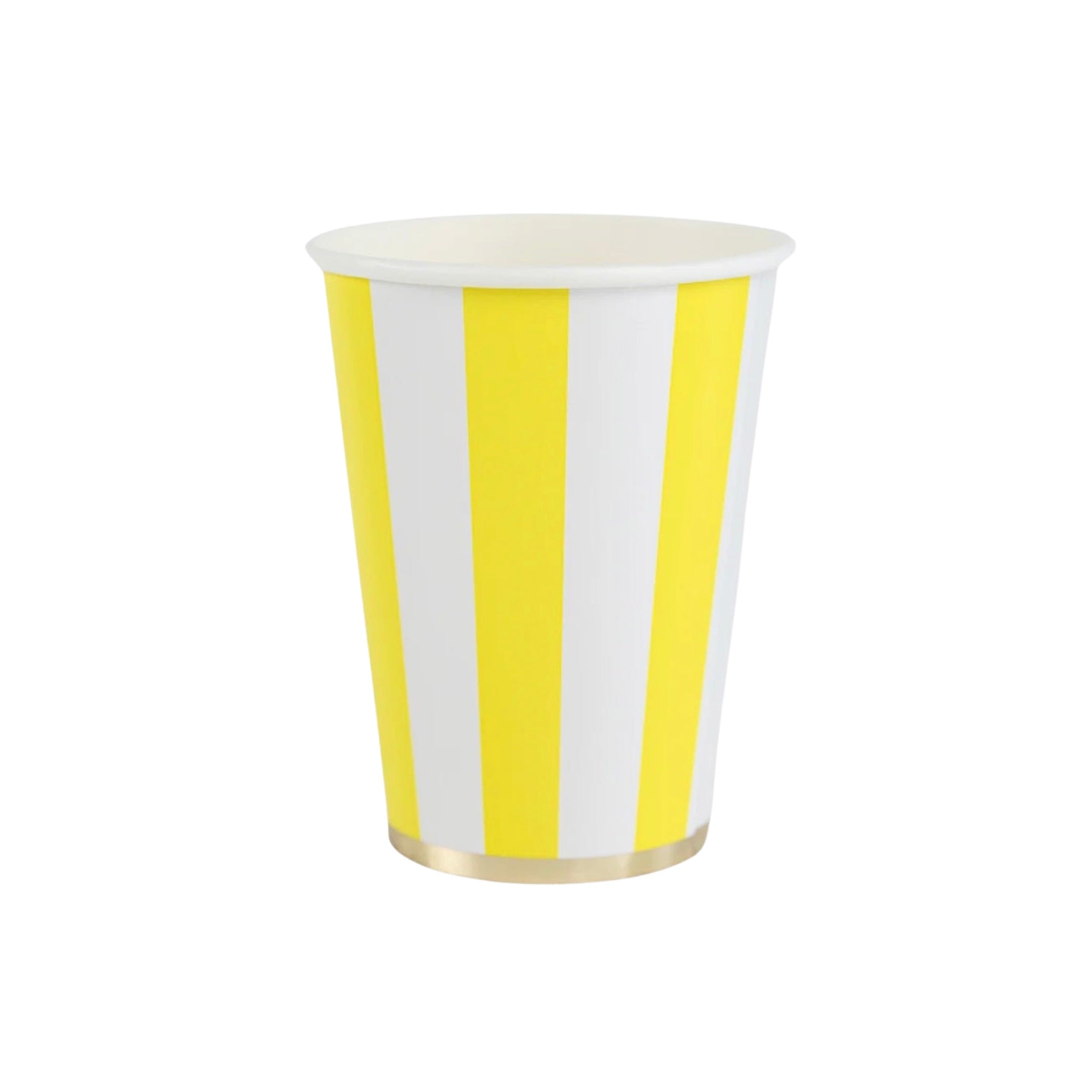 Soleil Yellow Cabana Stripe Paper Party Cups - bubblegum market