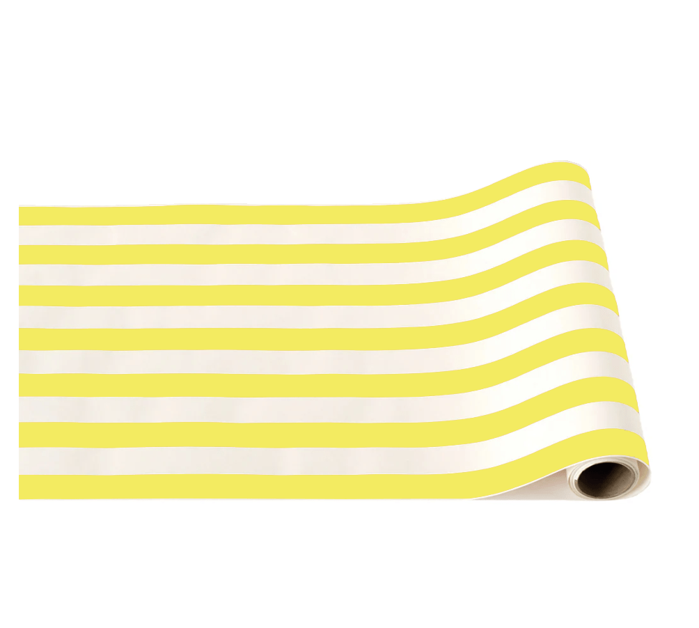 Soleil Yellow Cabana Stripe Paper Table Runner - bubblegum market