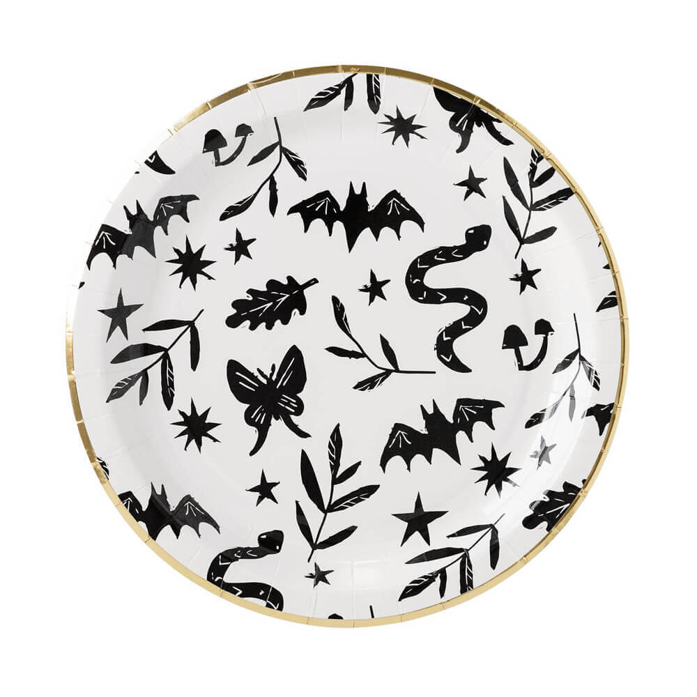Spooky Icons Paper Plates 8" - bubblegum market